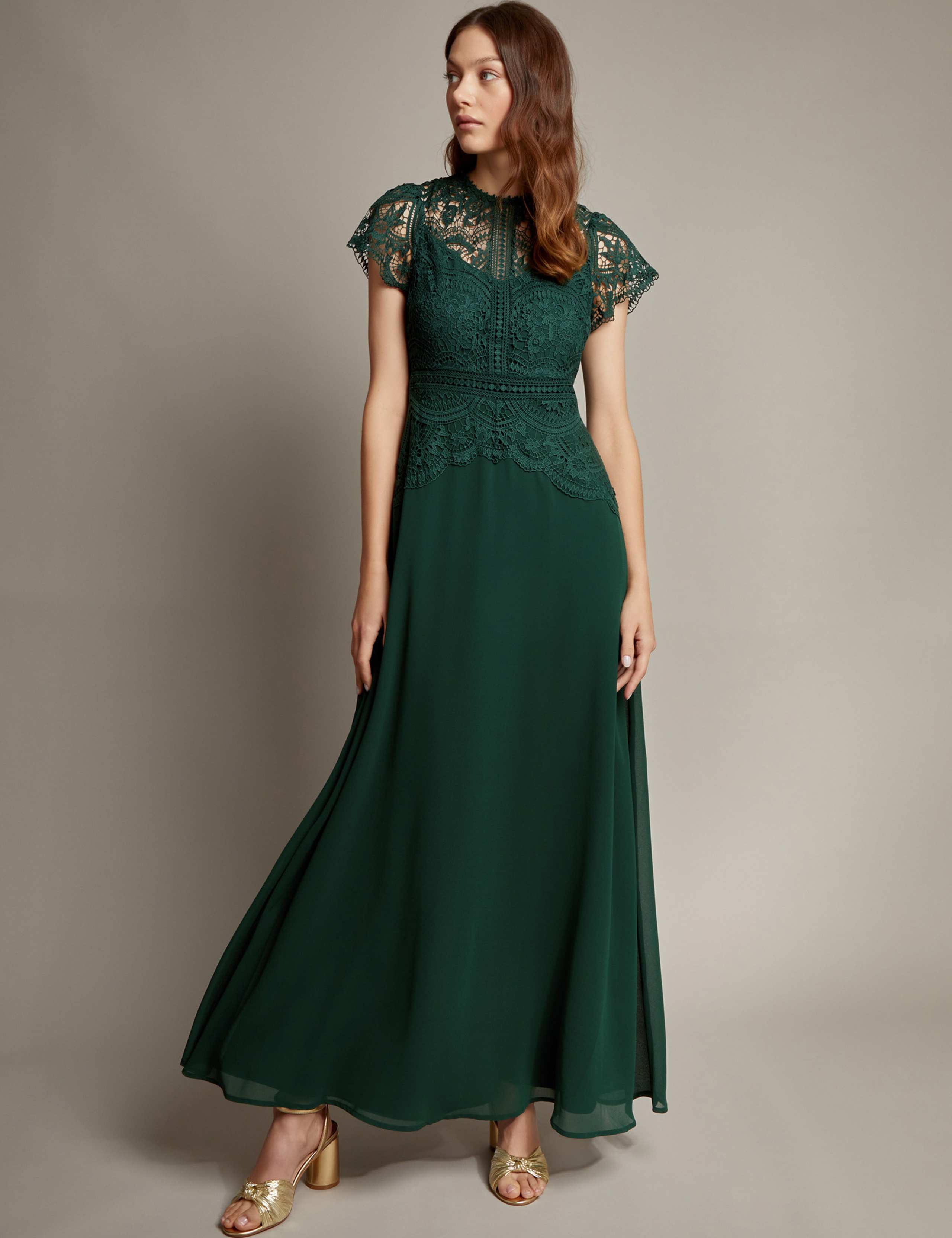 Lace Round Neck Maxi Dress