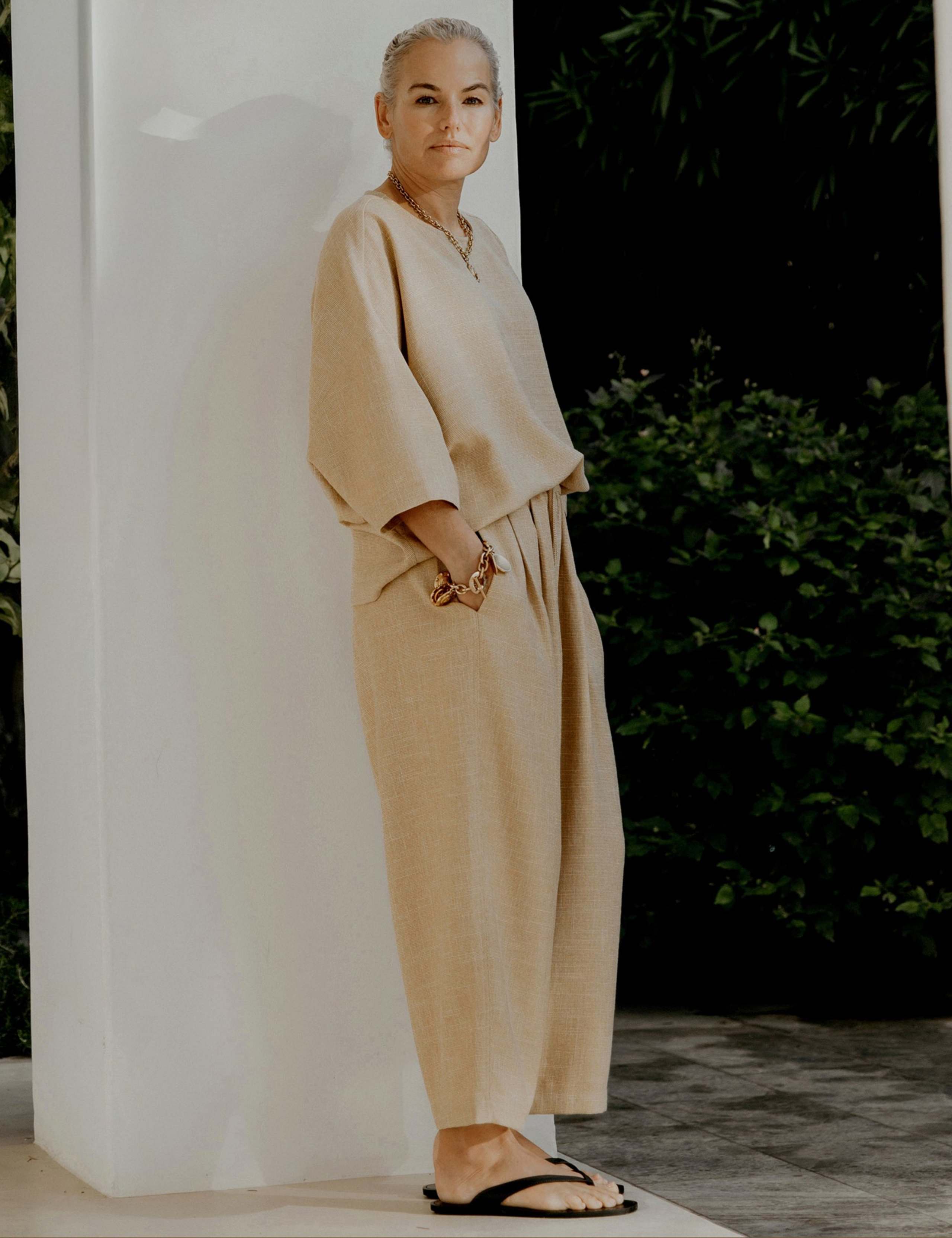 Drawstring Balloon Ankle Grazer Beach Trousers