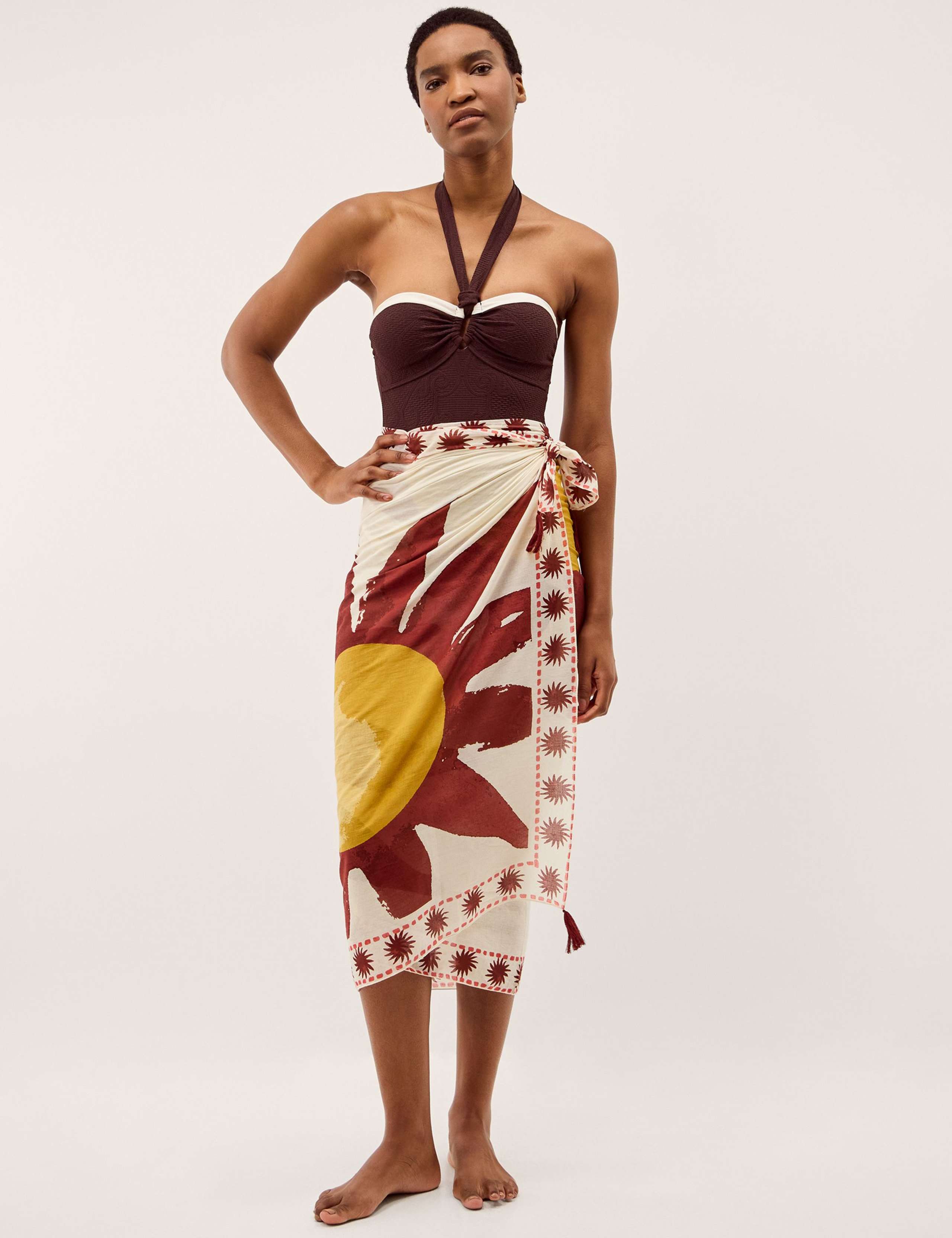 Pure Cotton Printed Beach Cover Up Sarong