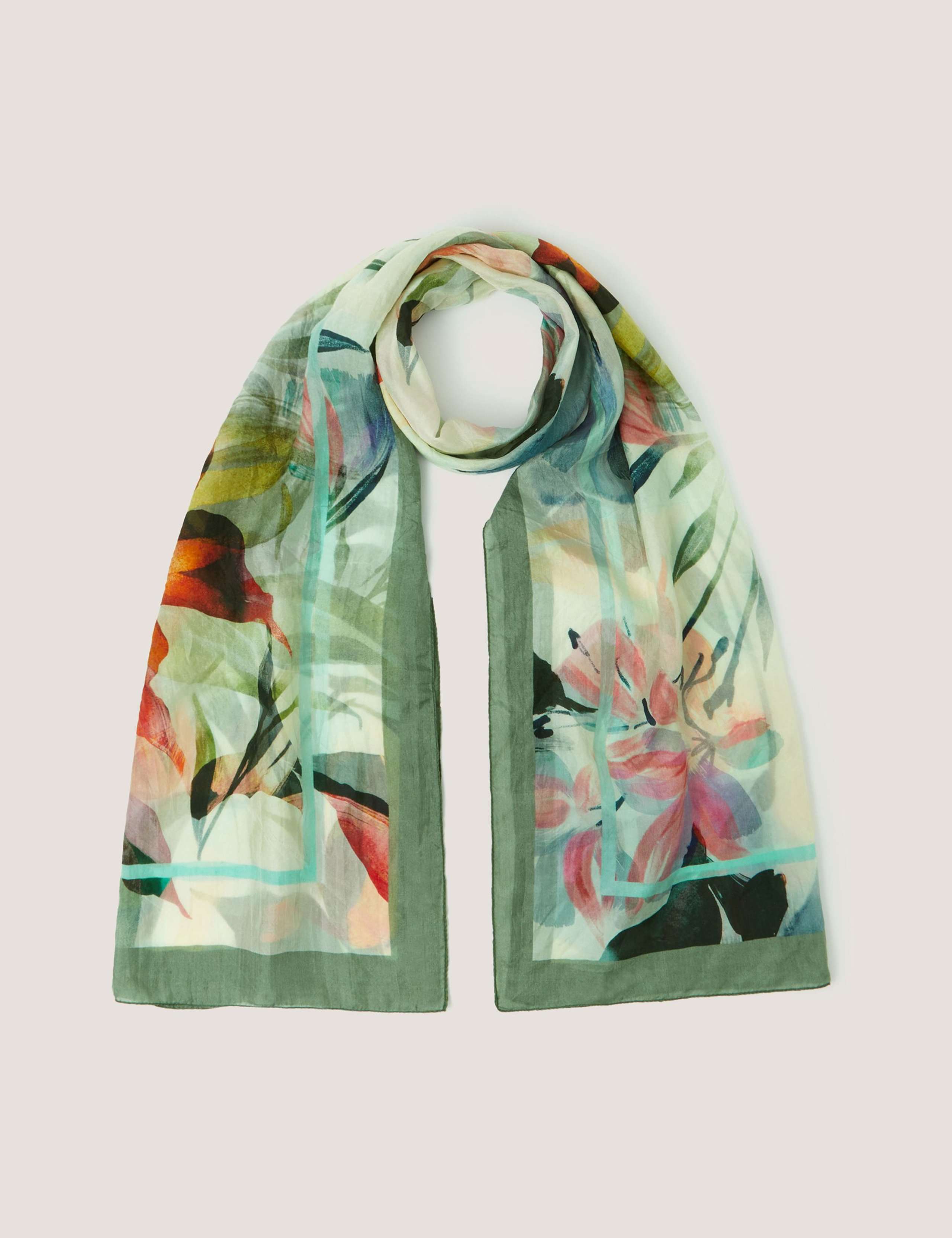 Pure Silk Floral Scarf
