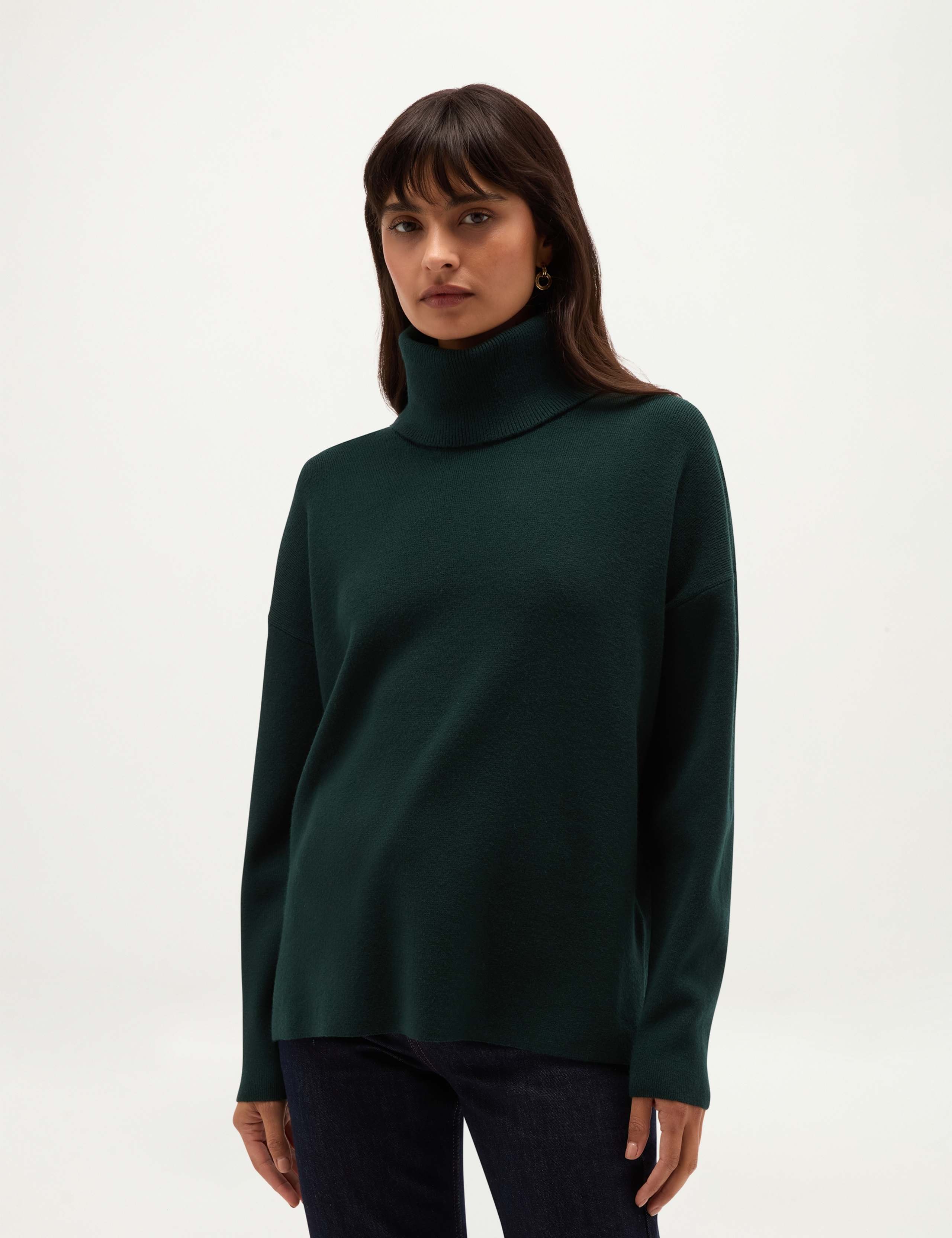Roll Neck Jumper With Wool