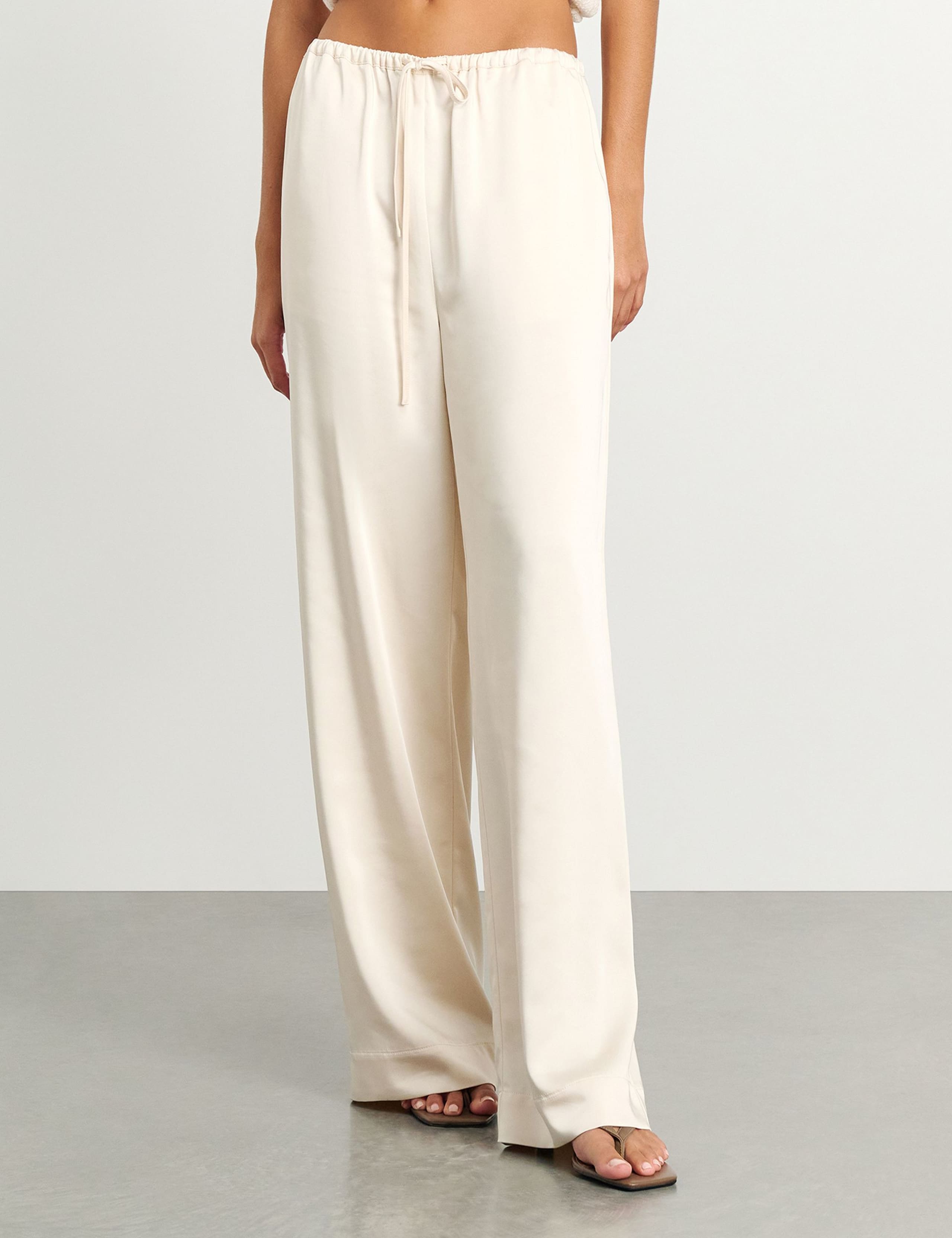 Drawstring Wide Leg Trousers