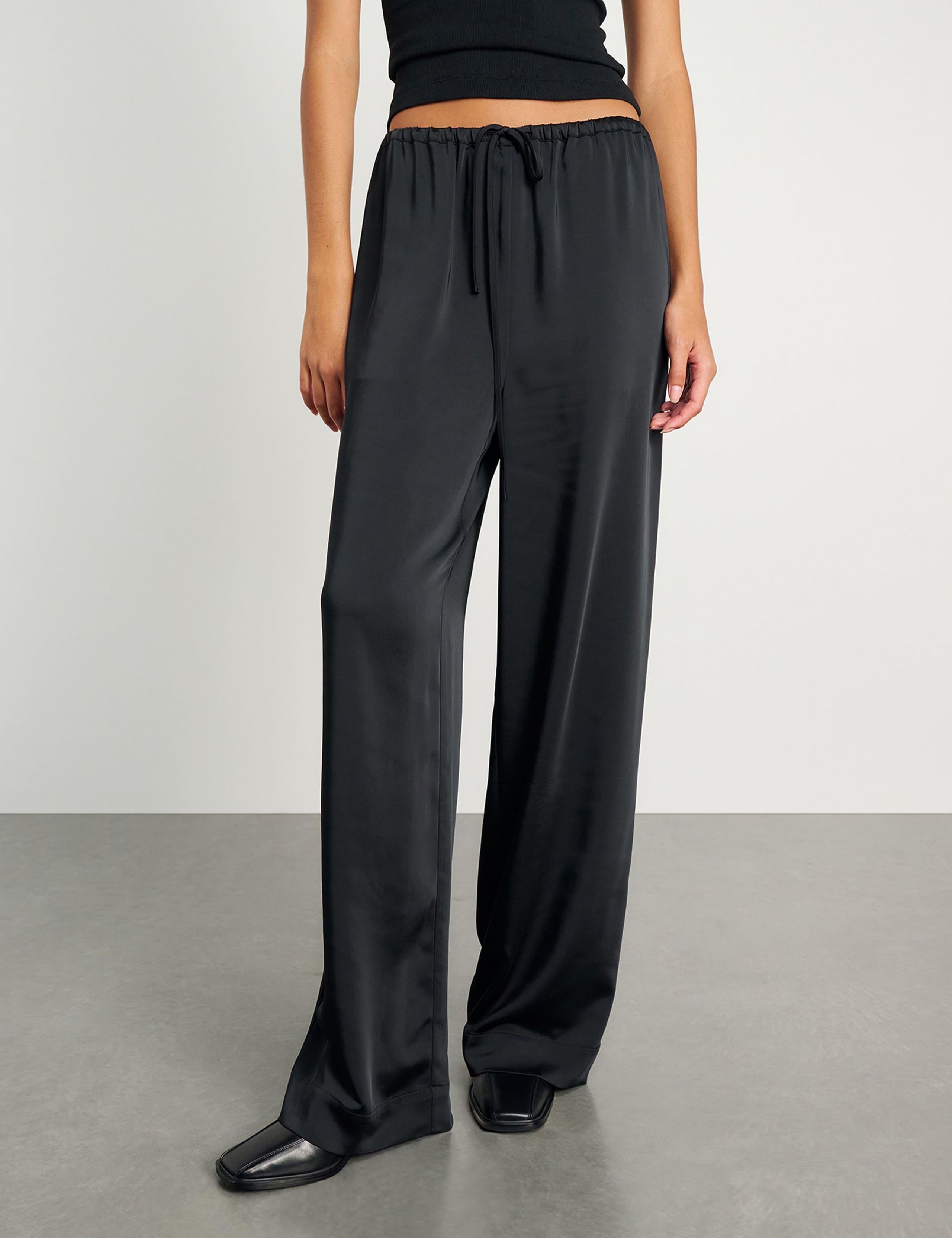 Drawstring Wide Leg Trousers