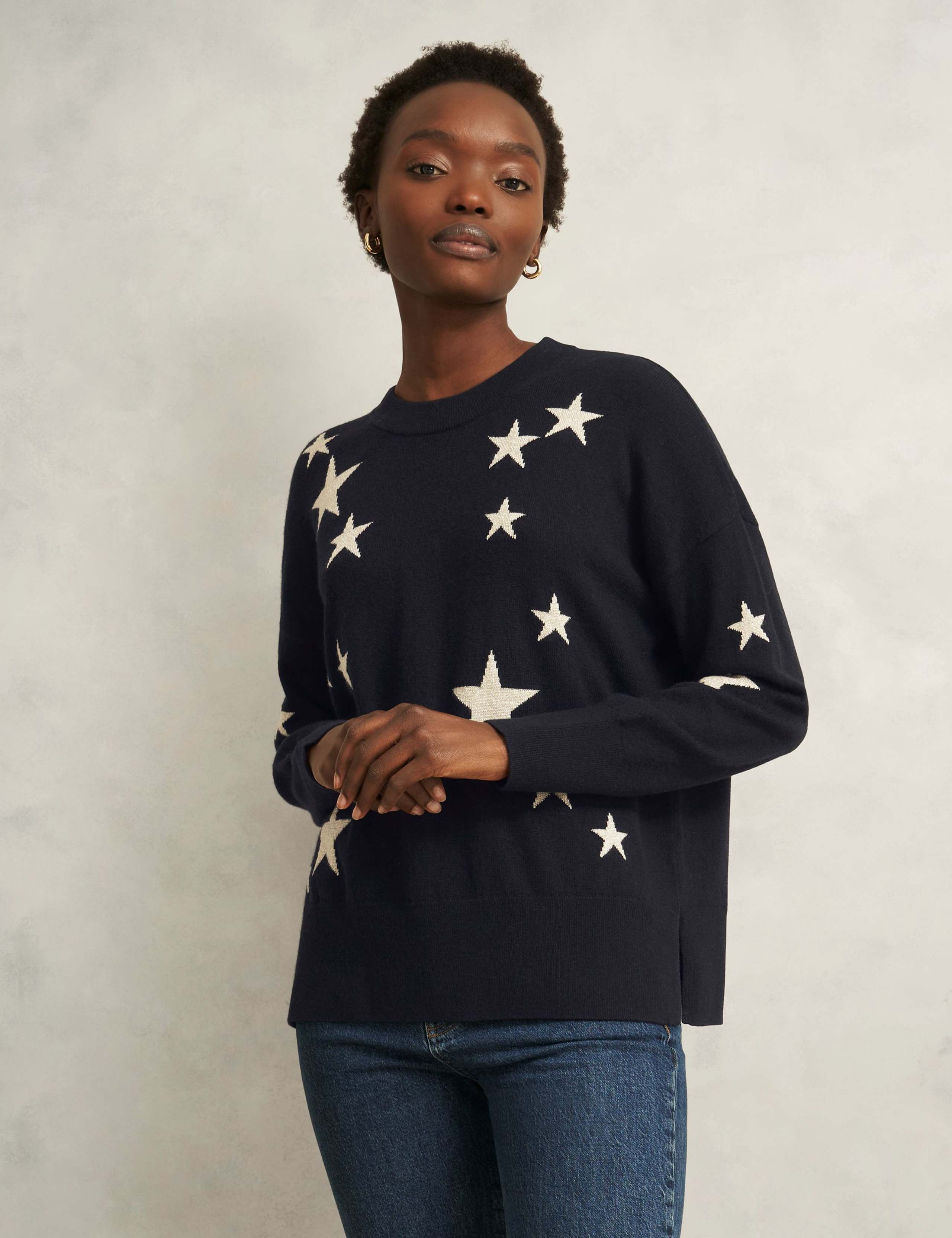 Merino Wool Blend Star Jumper