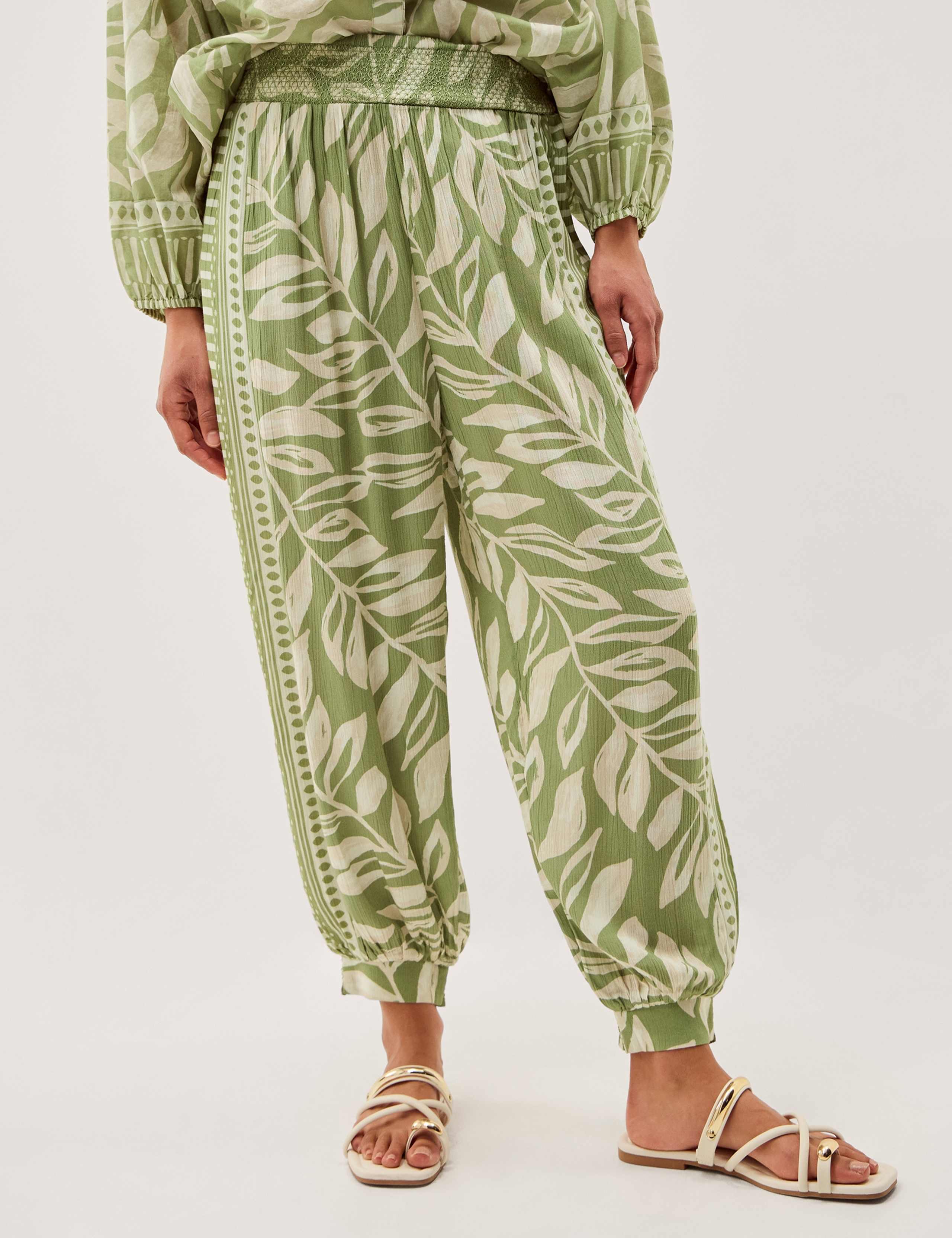 Printed Cuffed Trousers