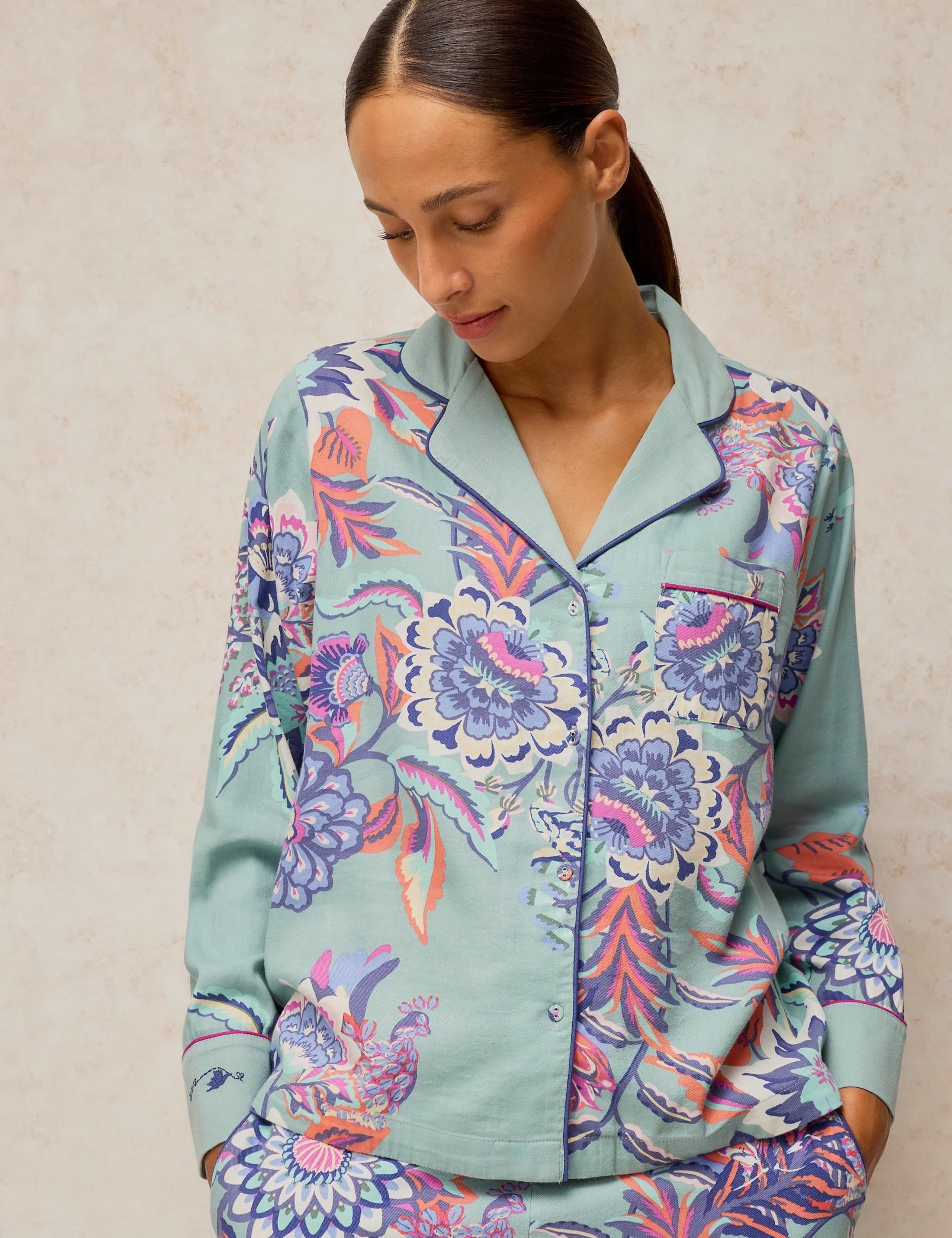 Cotton Rich Printed Pyjama Top