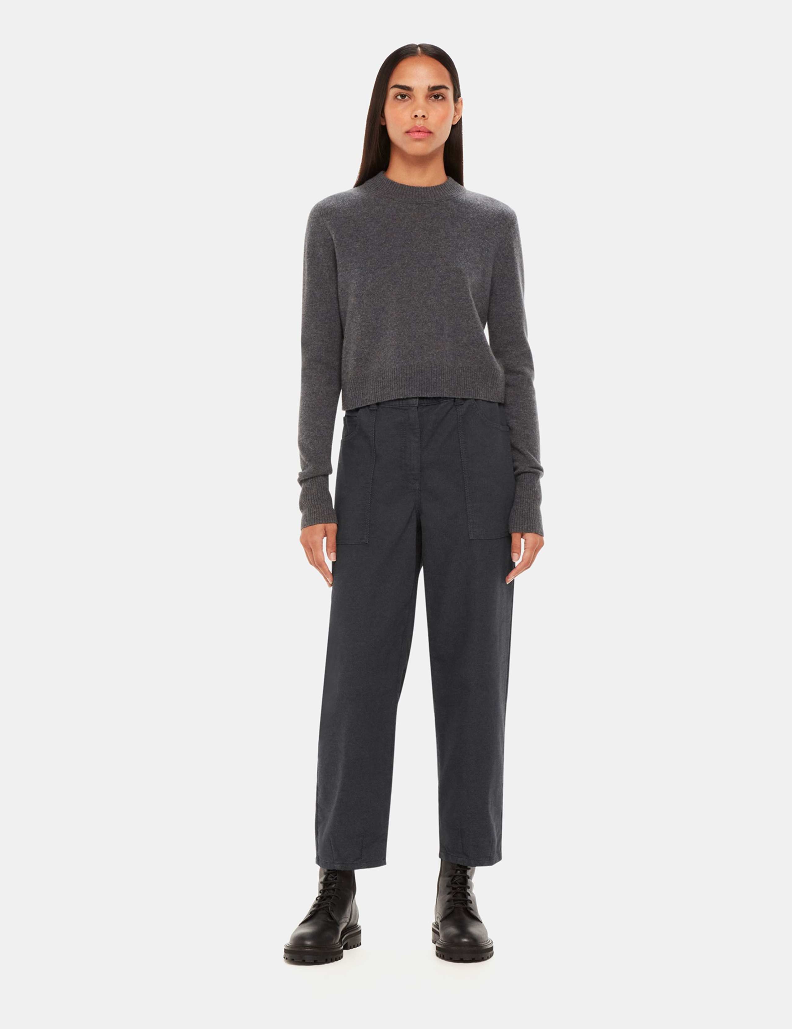 Cotton Rich Straight Leg Trousers