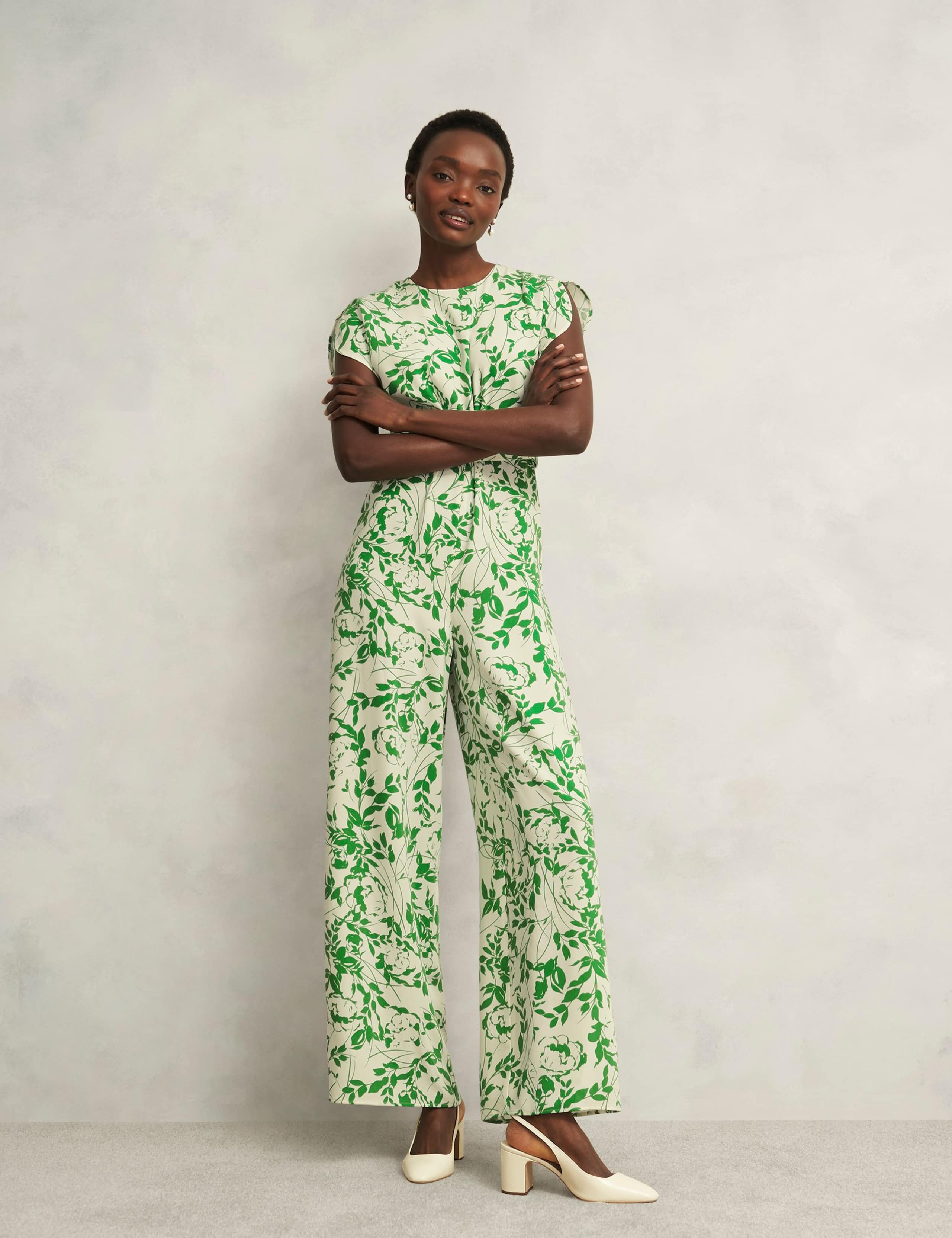 Floral Print Wide Leg Jumpsuit