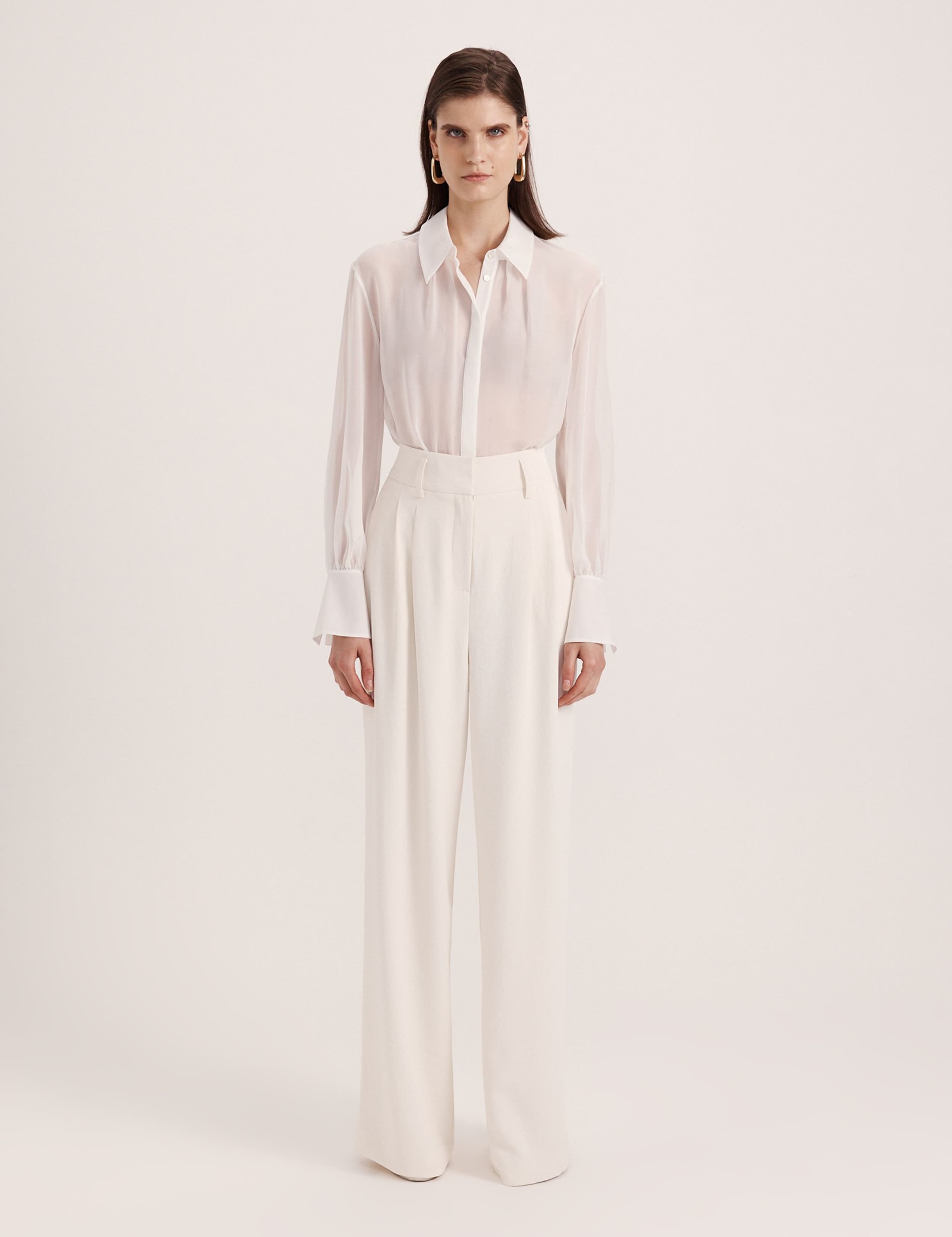 Pure Silk Collared Shirt