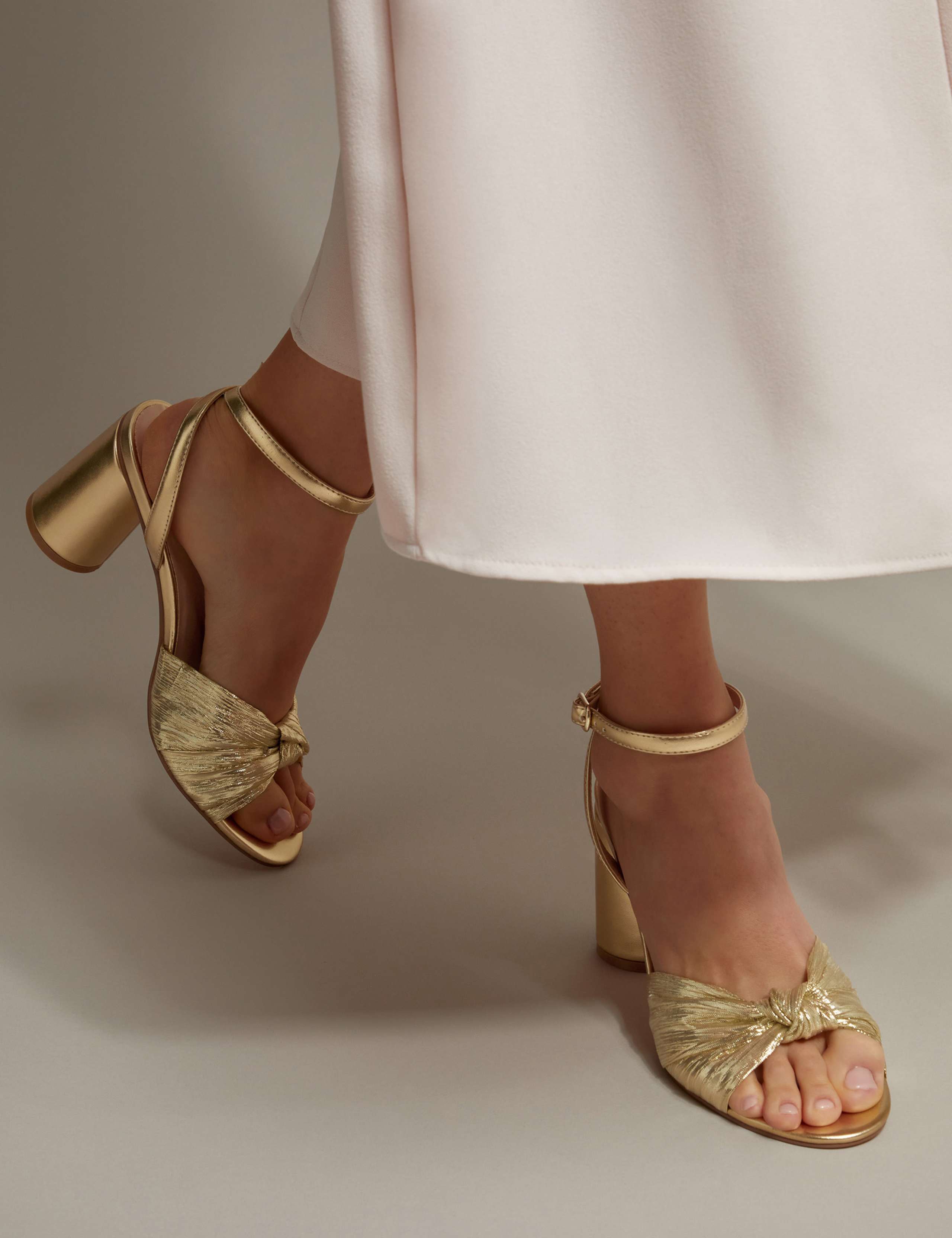 Buckle Ankle Strap Block Heel Sandals