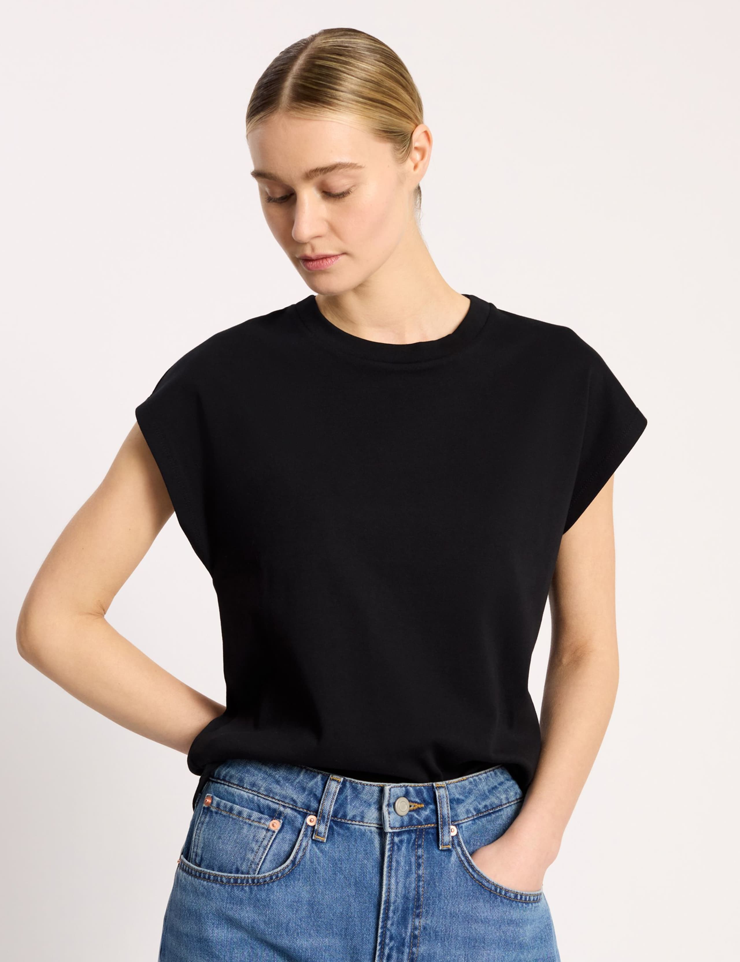 Pure Cotton Cap Sleeve T-Shirt