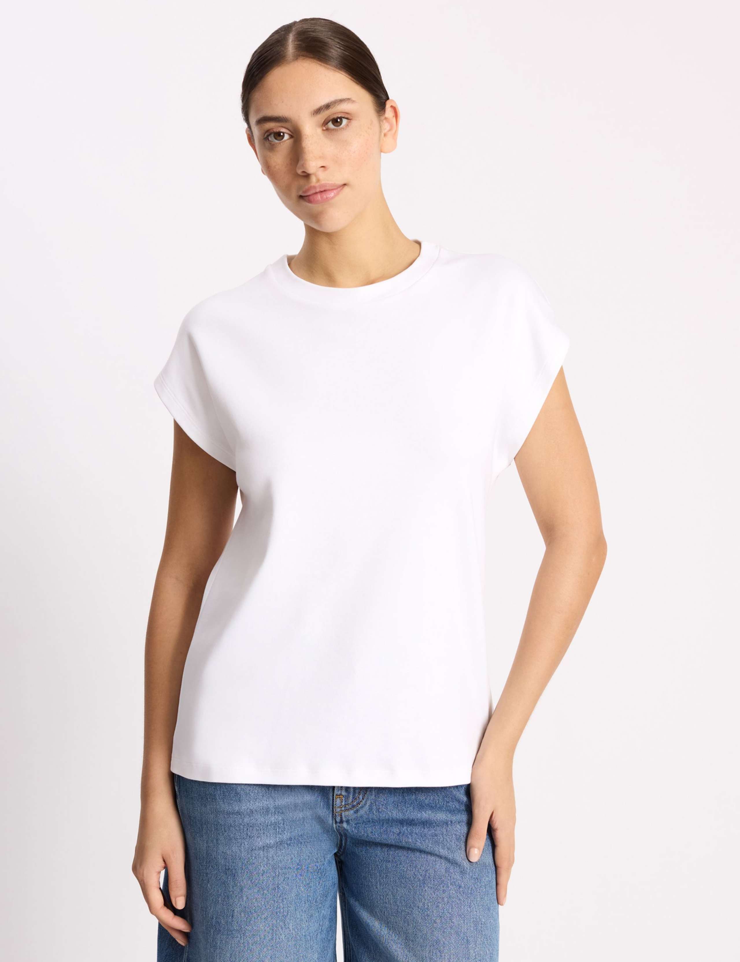 Pure Cotton Cap Sleeve T-Shirt