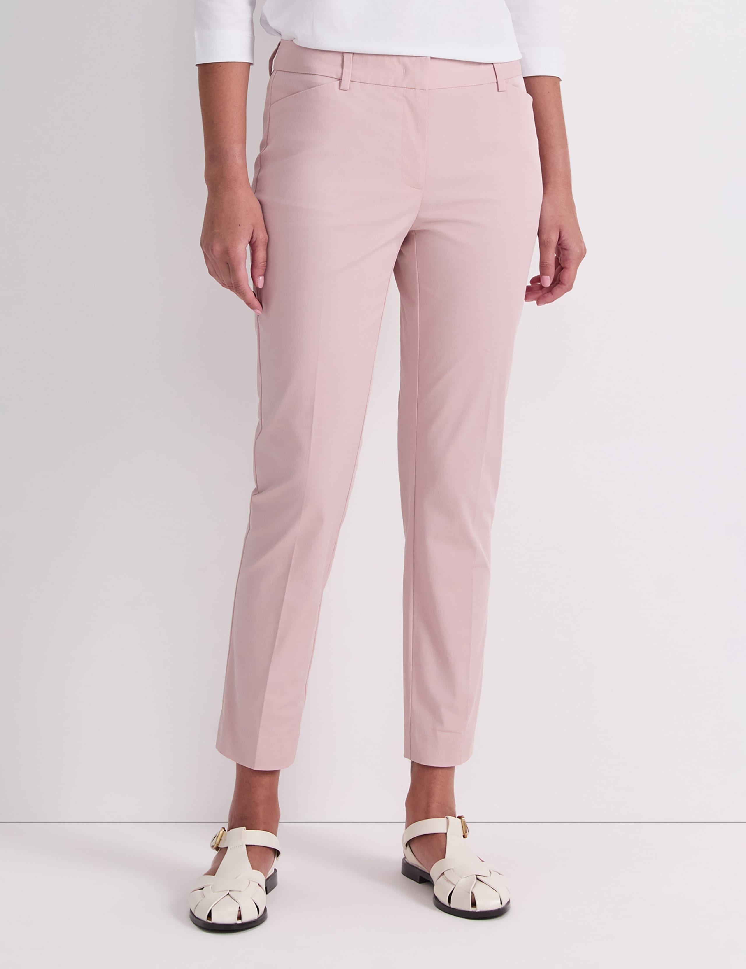 Cotton Rich Slim Fit Cropped Trousers