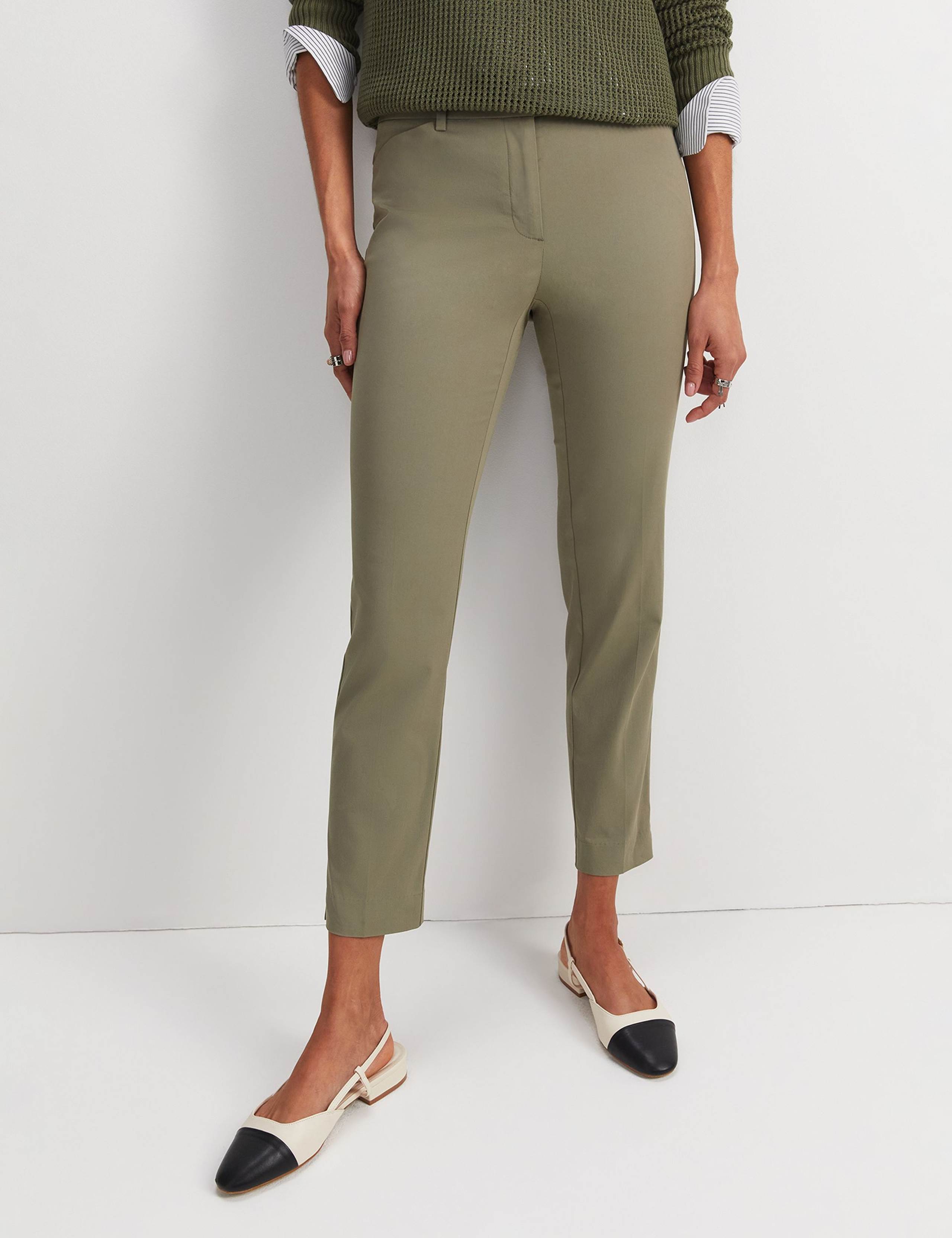 Cotton Rich Slim Fit Cropped Trousers
