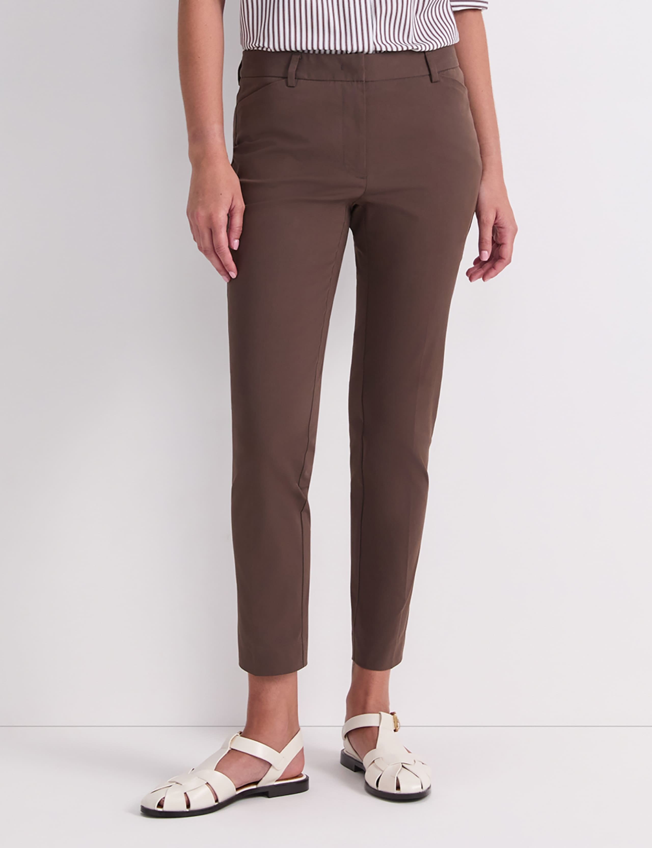 Cotton Rich Slim Fit Cropped Trousers