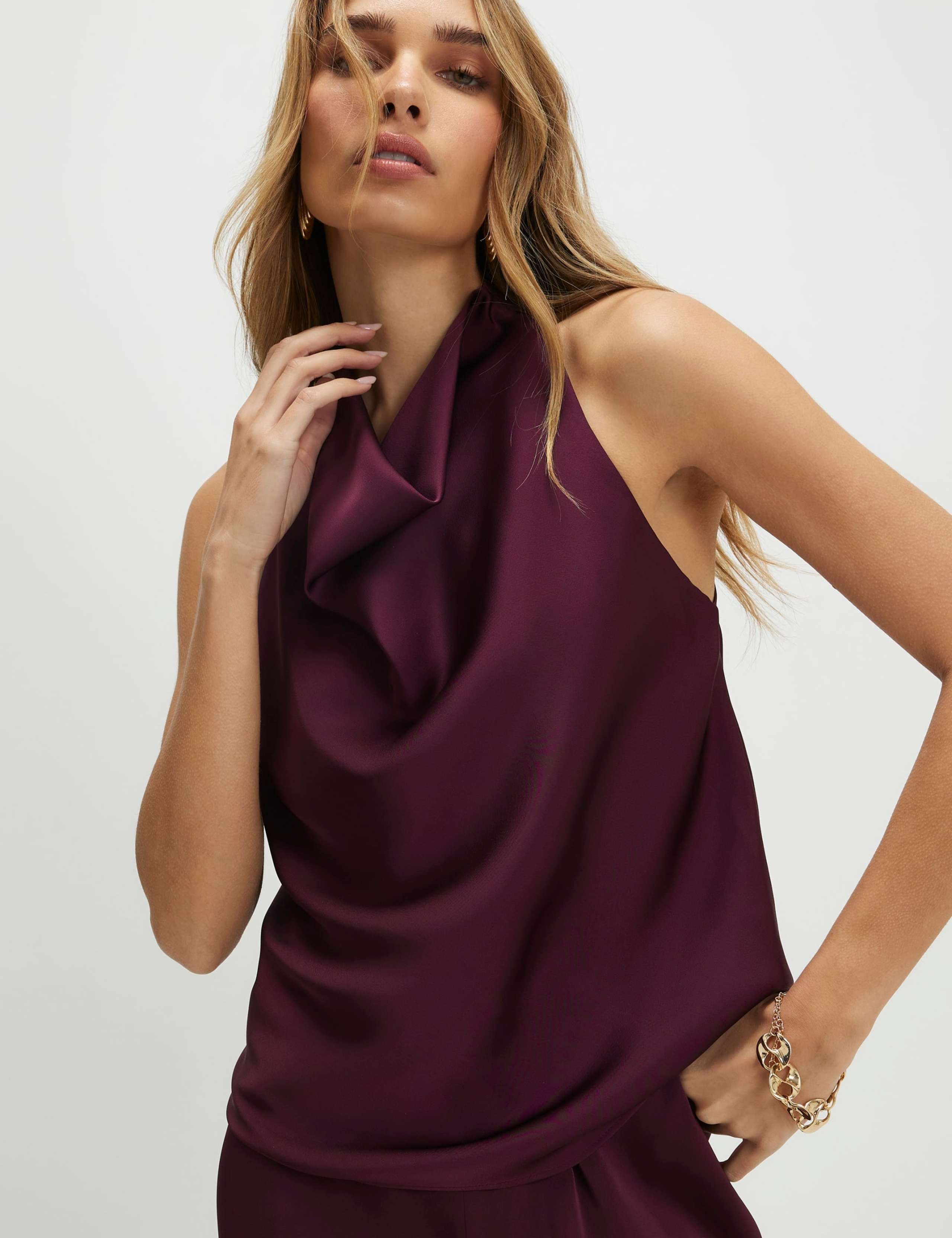 Satin Halter Neck Top