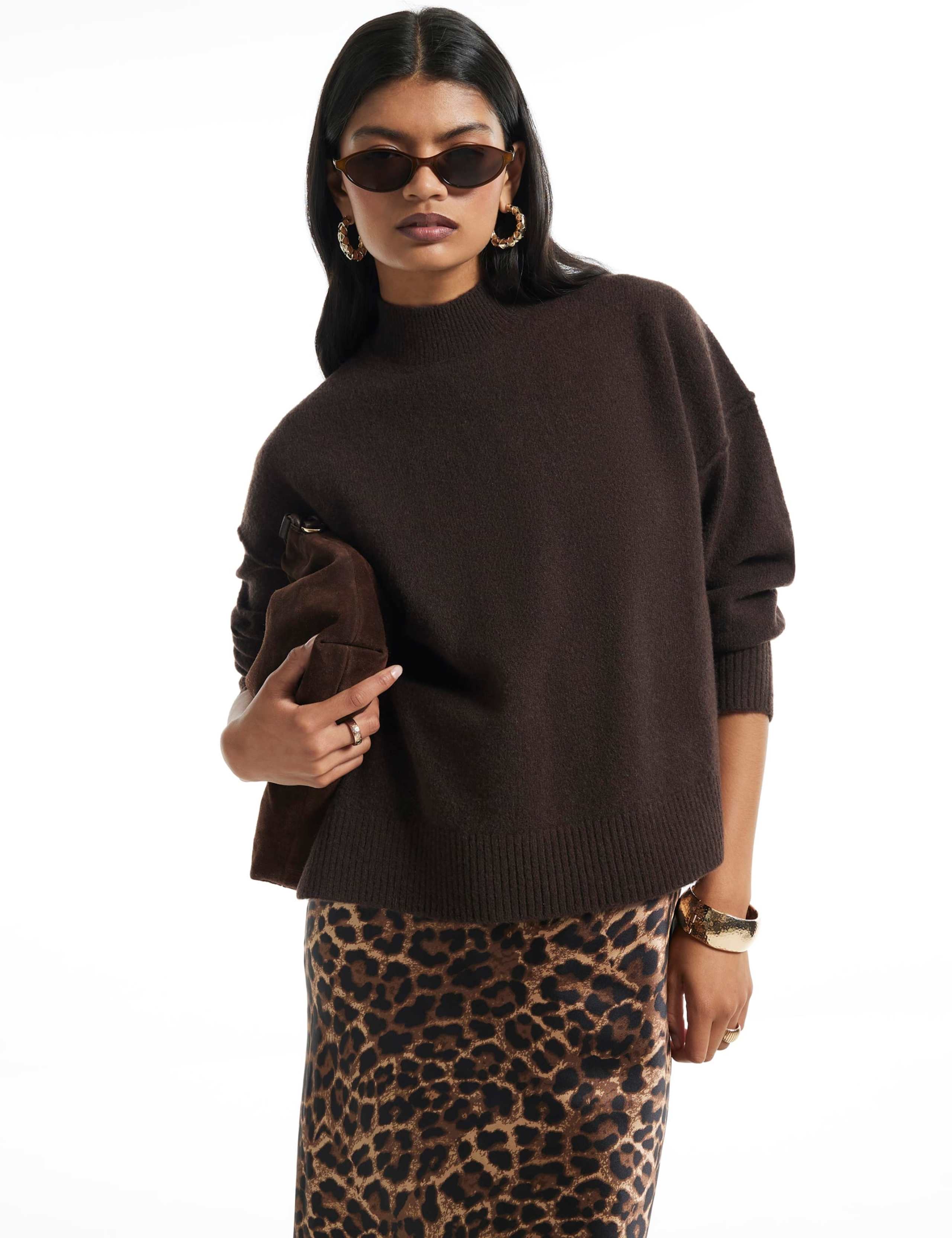 Pure Cotton Leopard Print Midaxi Jumper Dress