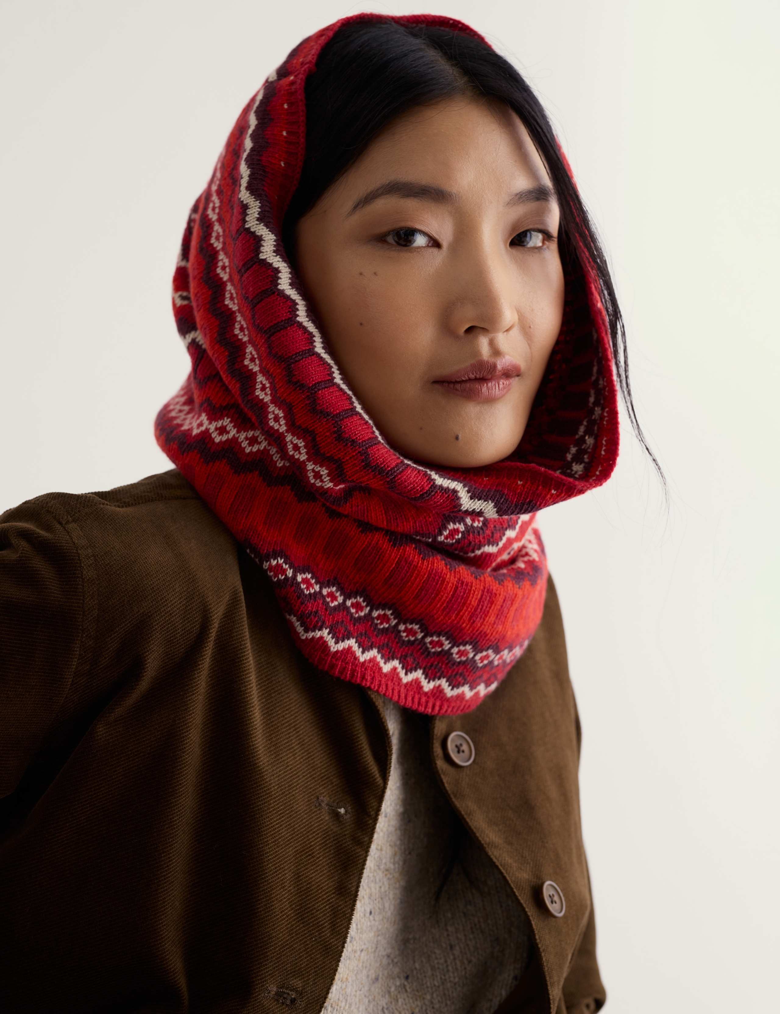 Cotton Blend Fairisle Snood
