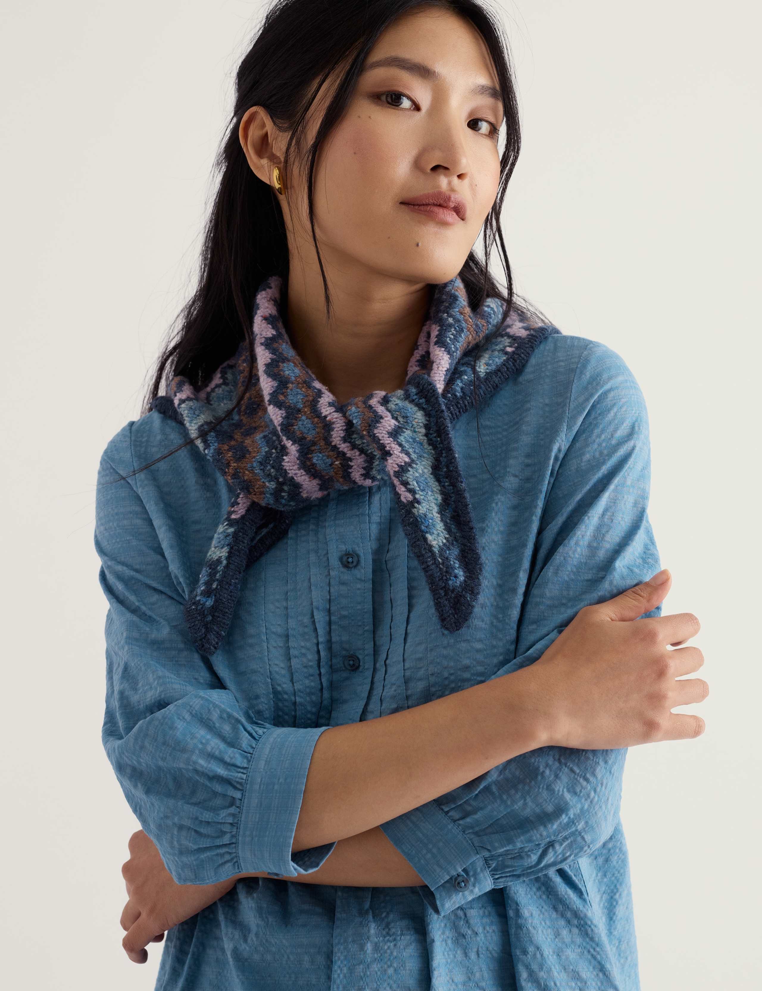 Wool Rich Knitted Fairisle Scarf