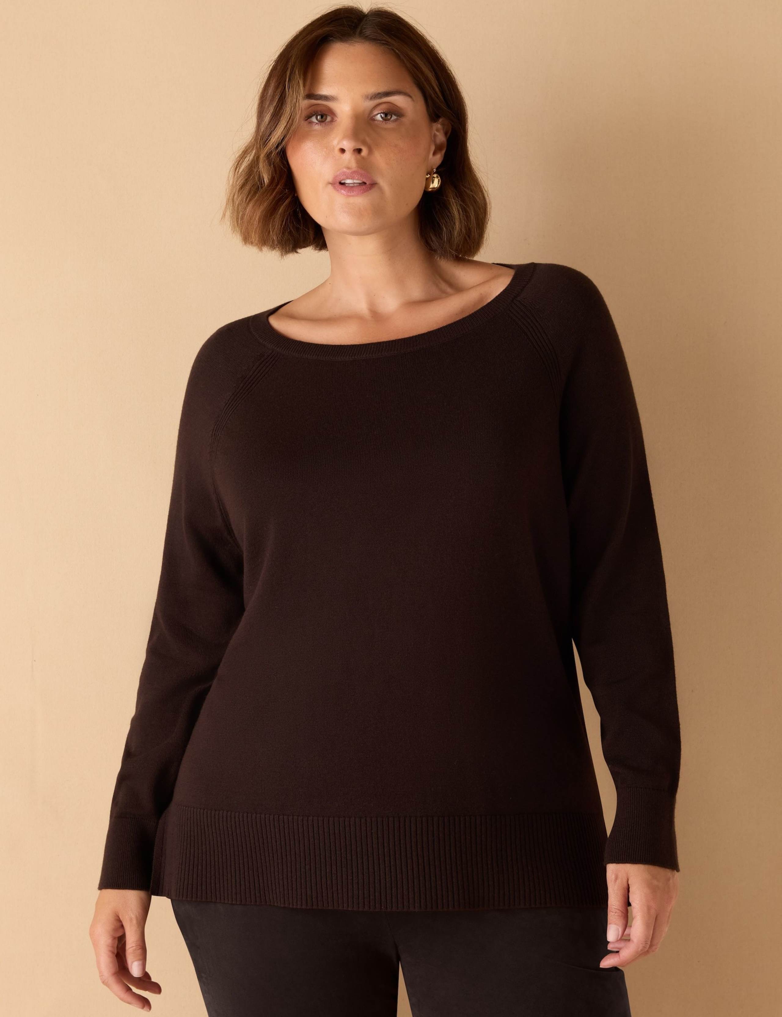 Cotton Blend Textured Round Neck Jumper