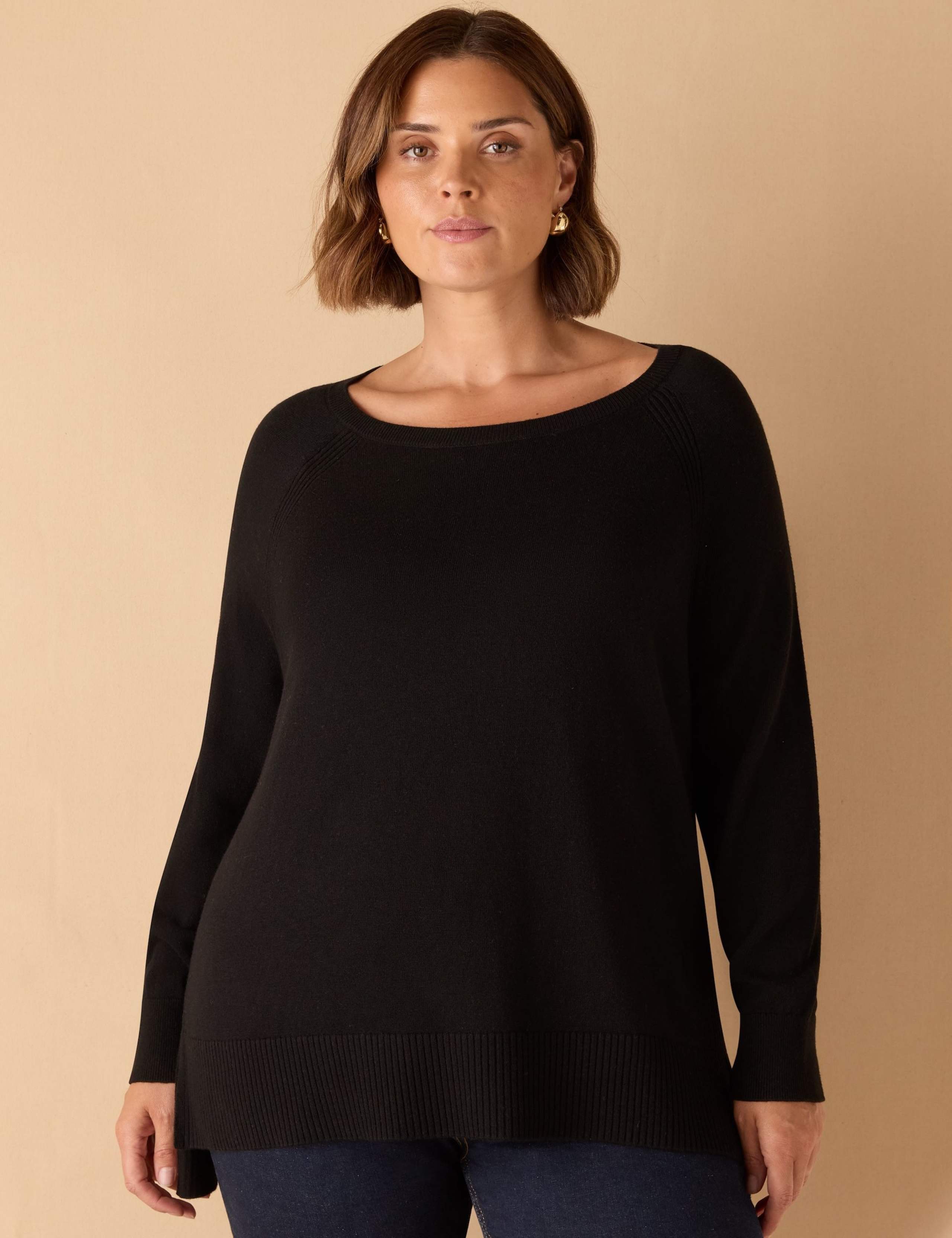 Cotton Blend Textured Round Neck Jumper