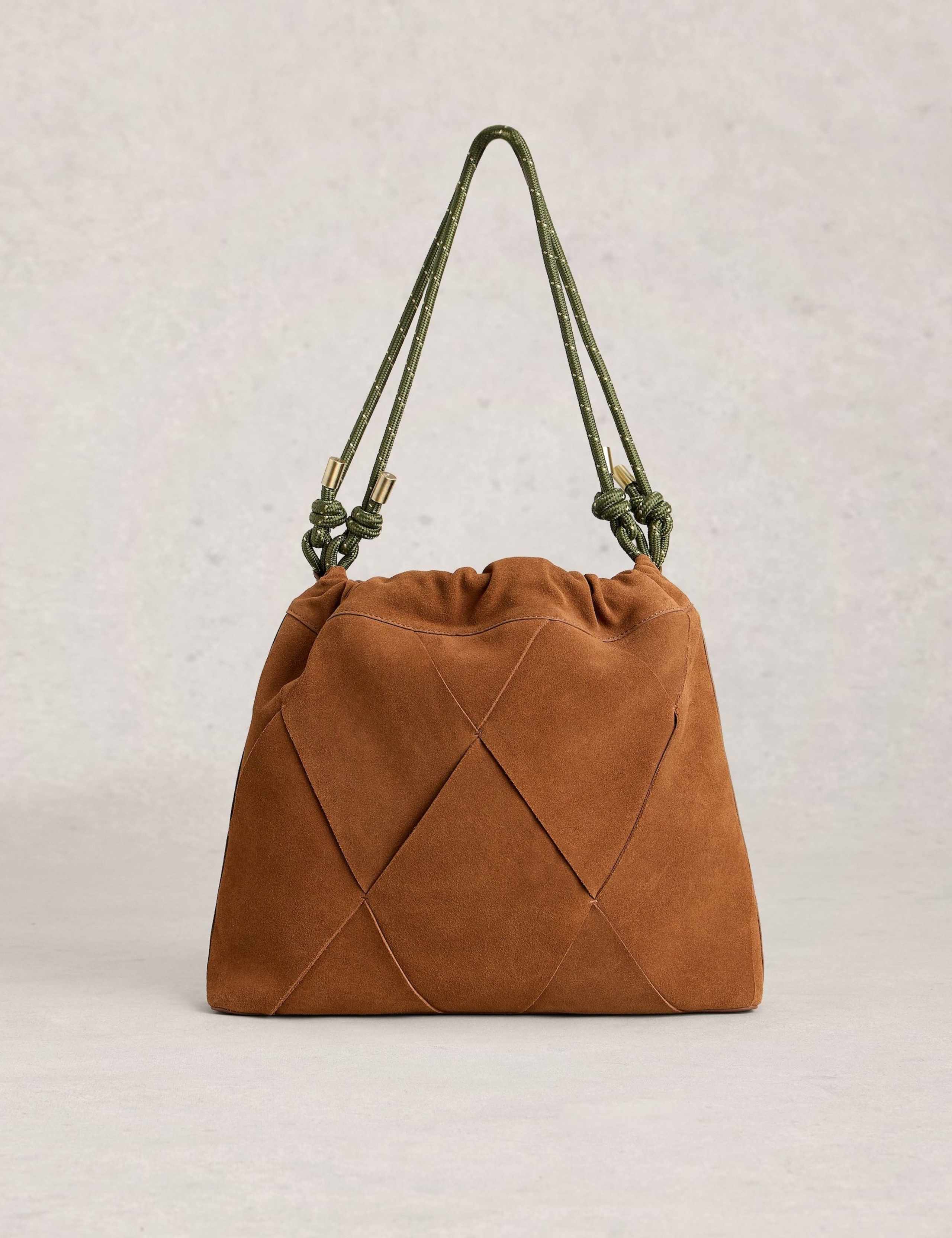 Leather Woven Knotted Detail Shoulder Bag