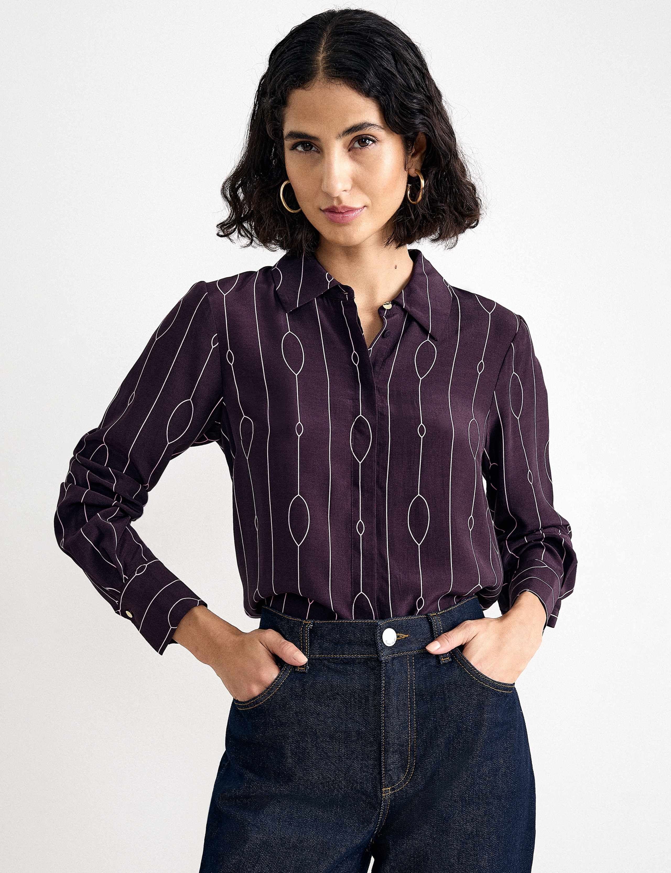 Printed Button Through Blouse