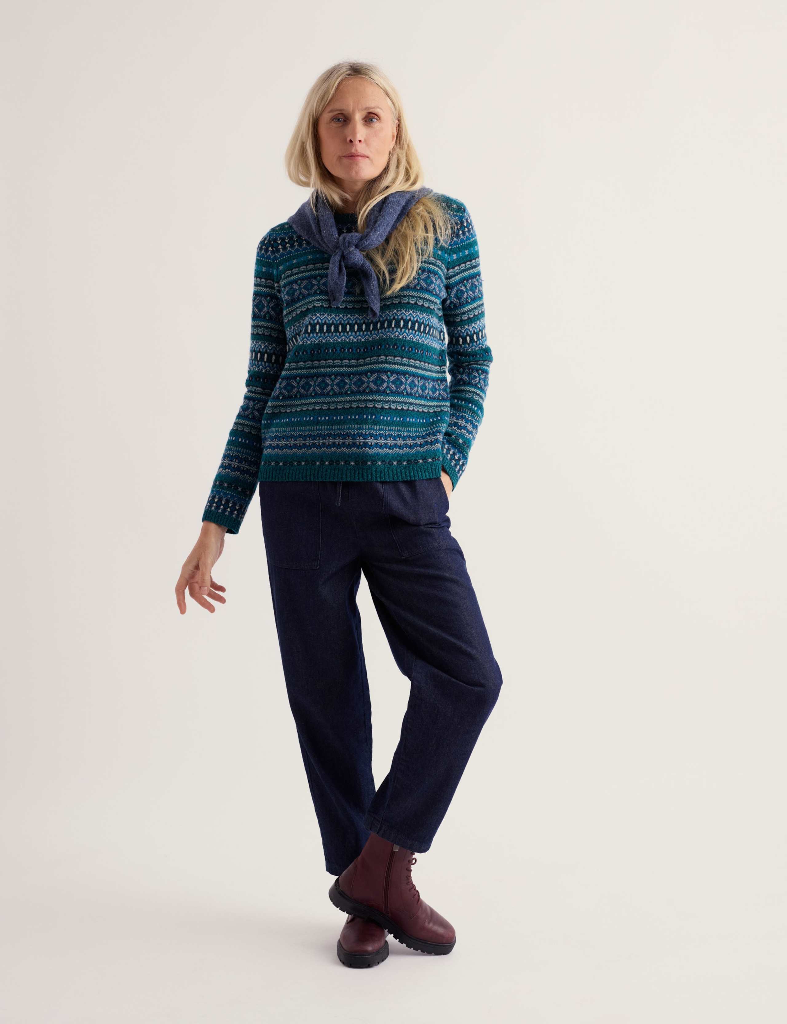 Merino Wool Rich Fairisle Round Neck Jumper