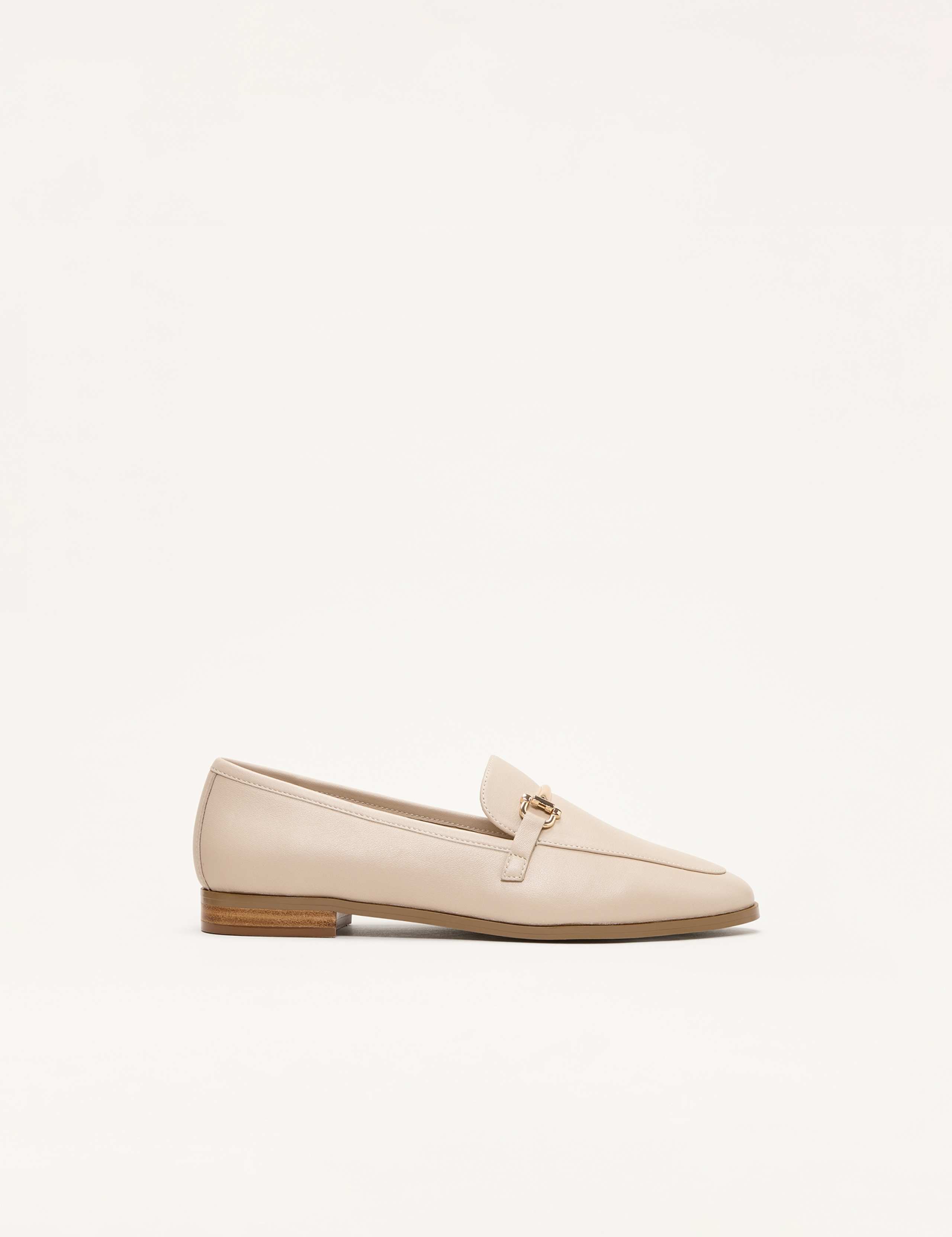 Leather Bar Flat Loafers