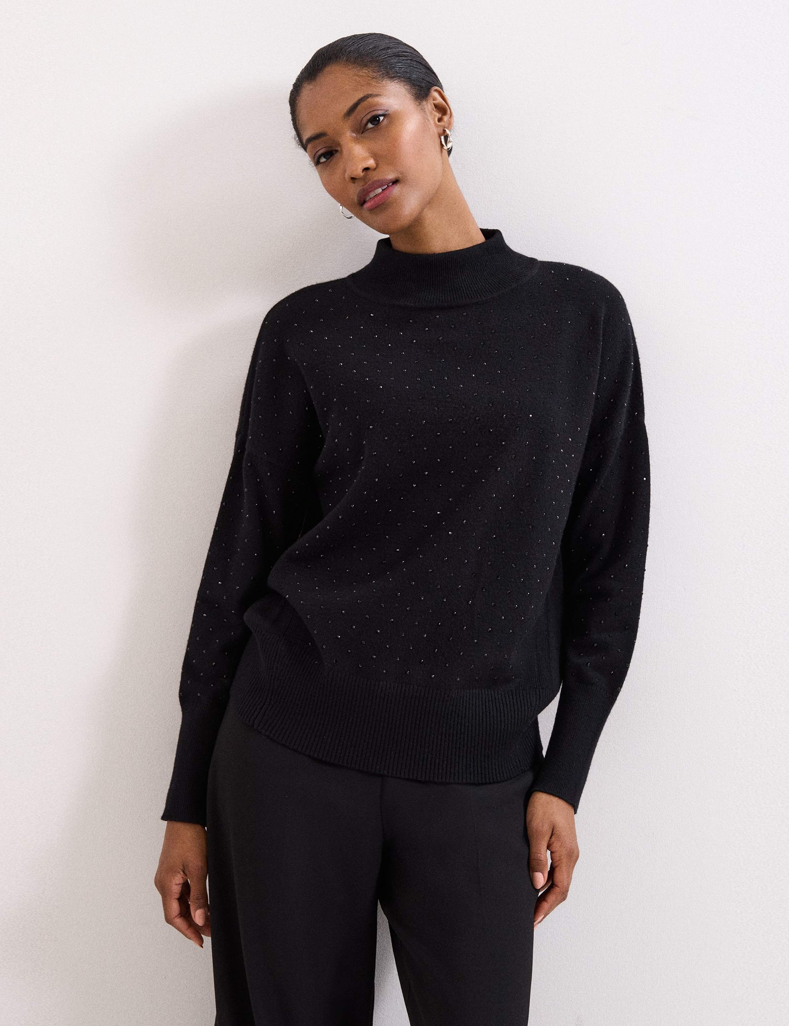 Embellished High Neck Jumper