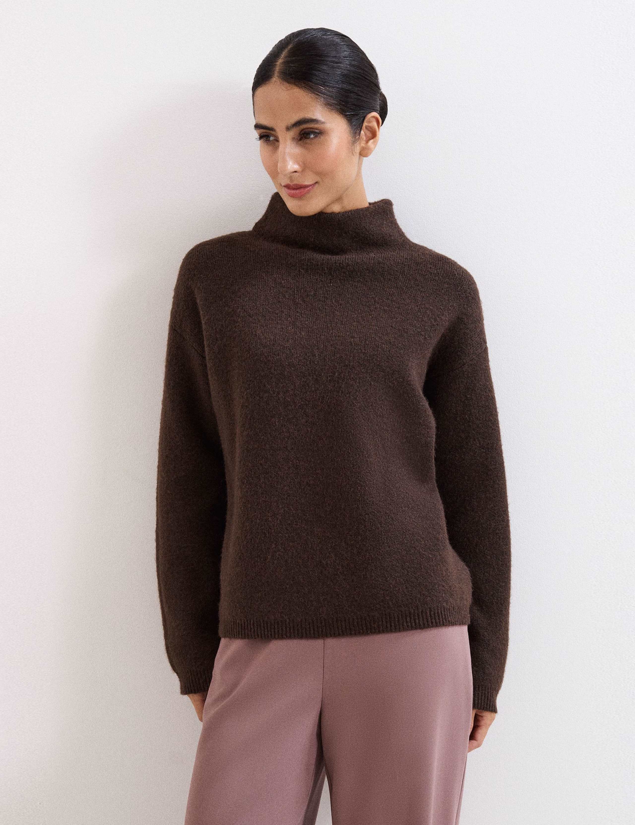 Textured High Neck Jumper