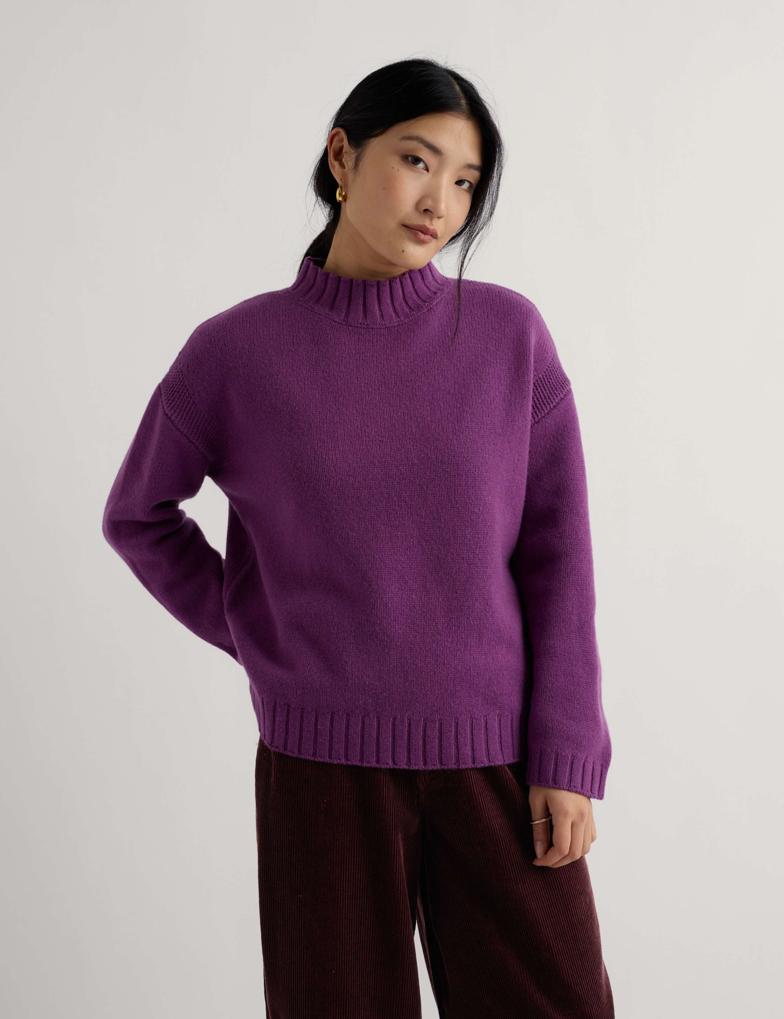 Wool Rich Roll Neck Oversized Jumper