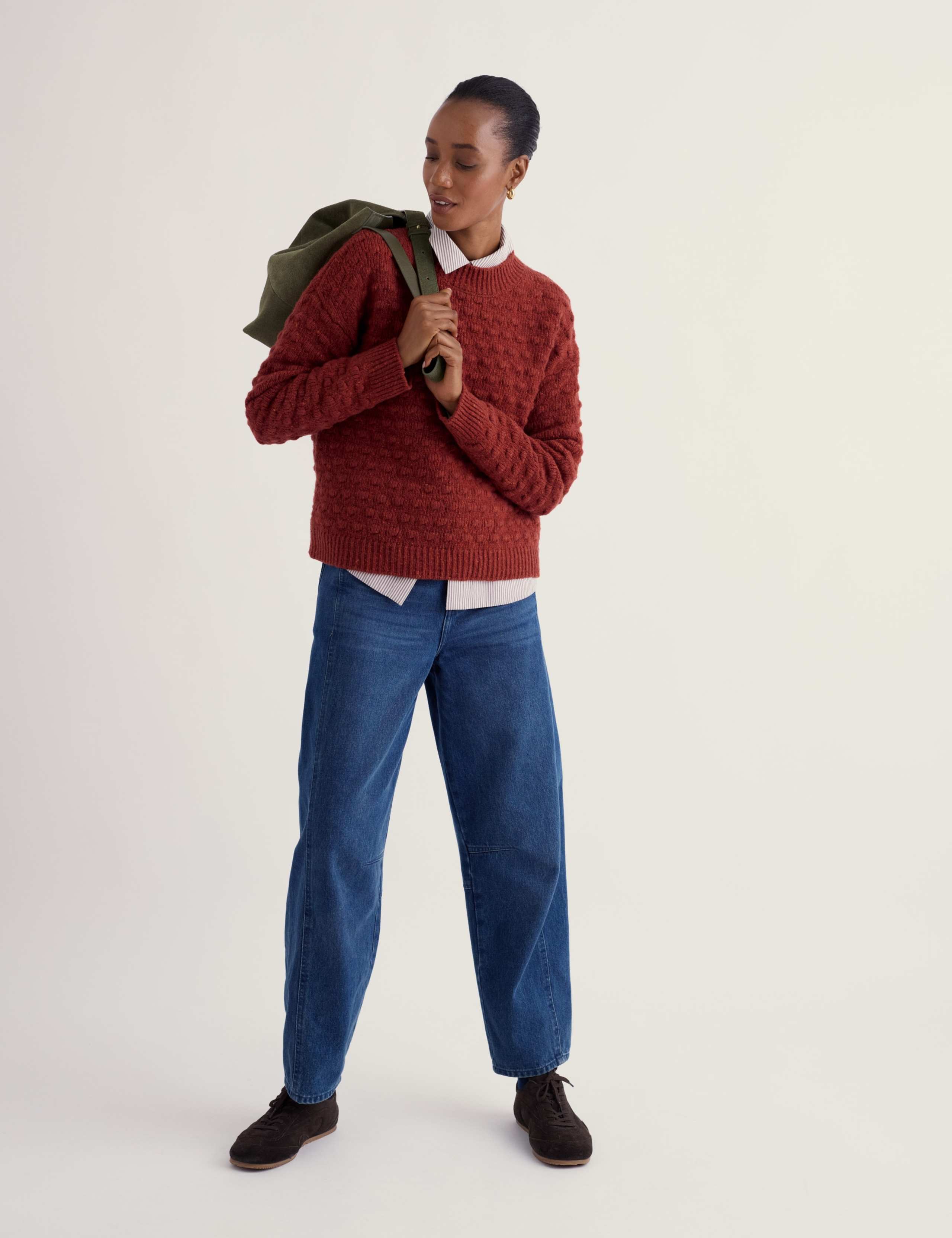Wool Rich Crew Neck Relaxed Jumper