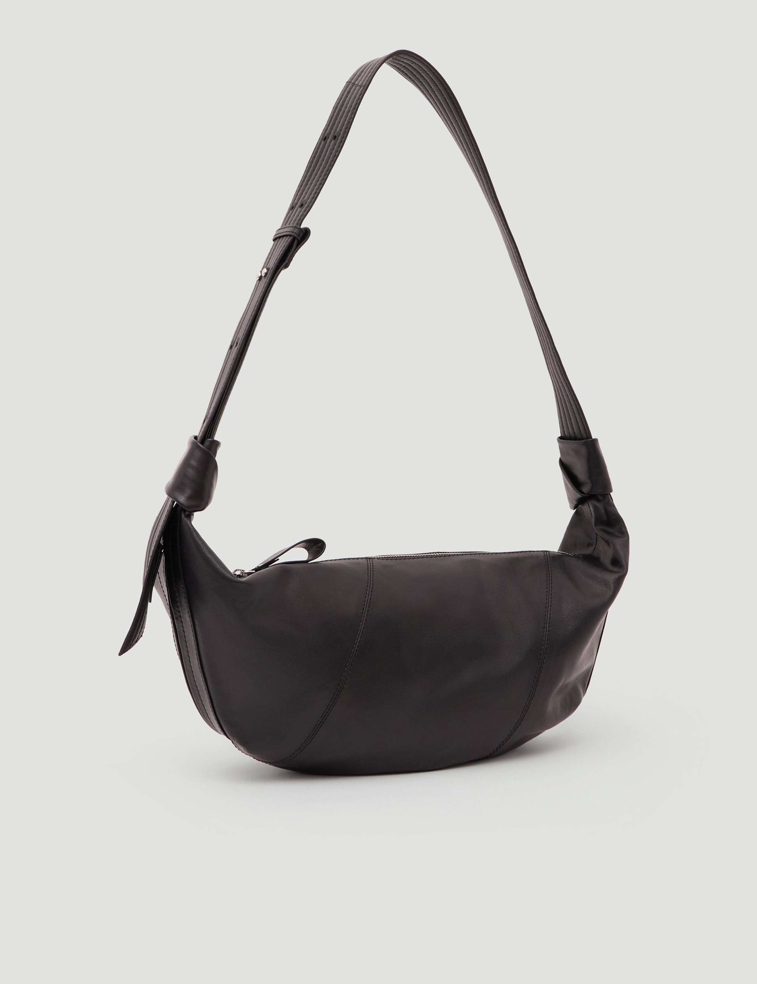 Oversized Leather Crescent Shoulder Bag
