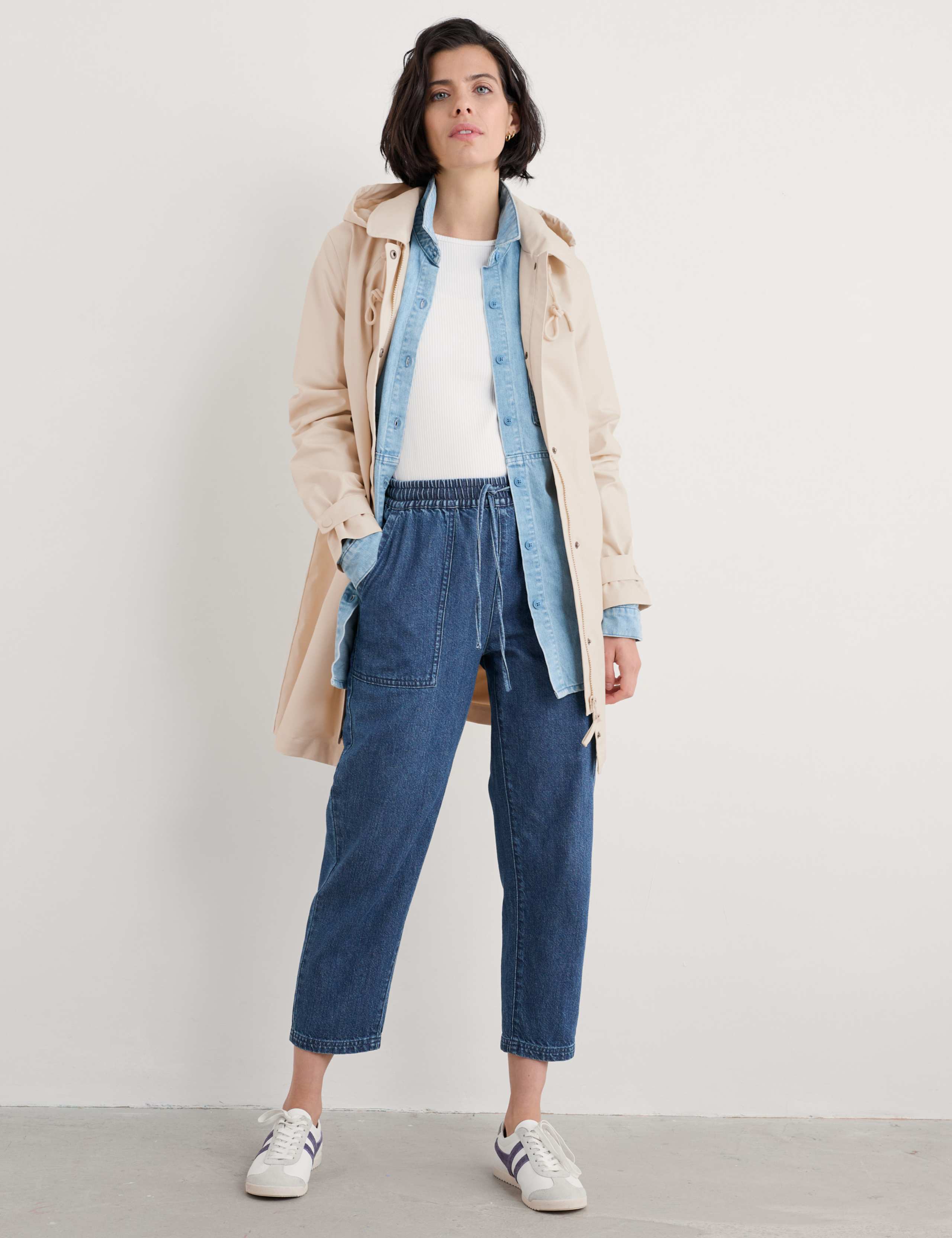 Waterproof Pure Cotton Hooded Longline Mac