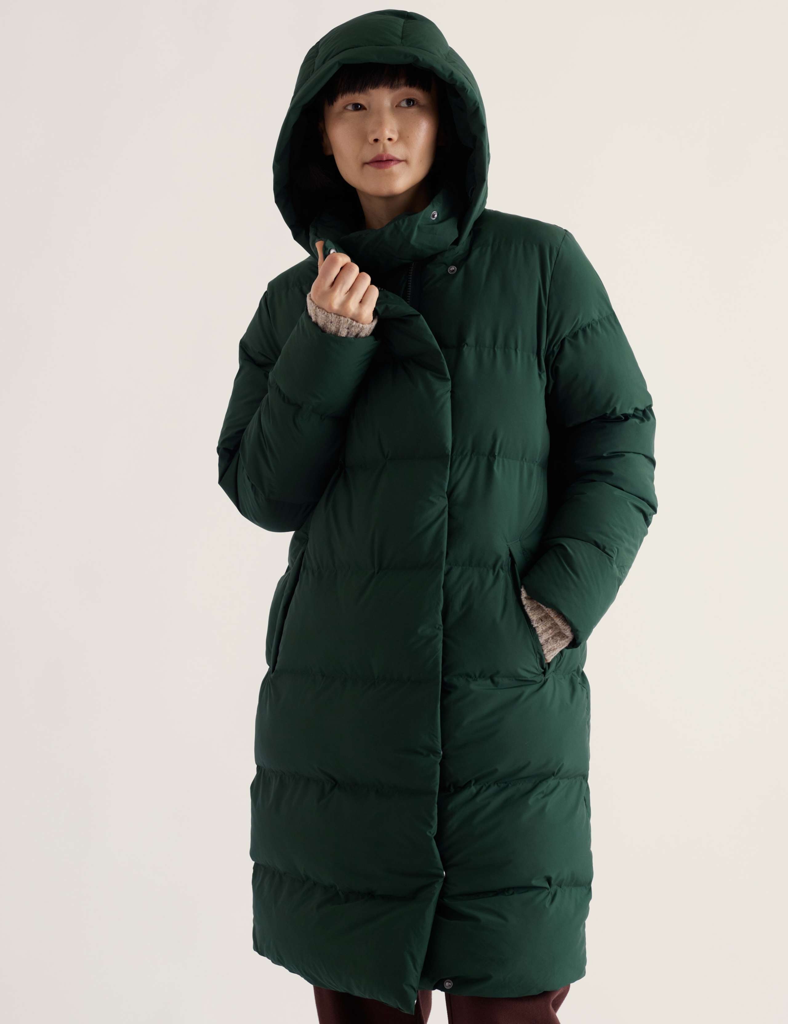 Waterproof Hooded Unlined Longline Puffer Coat