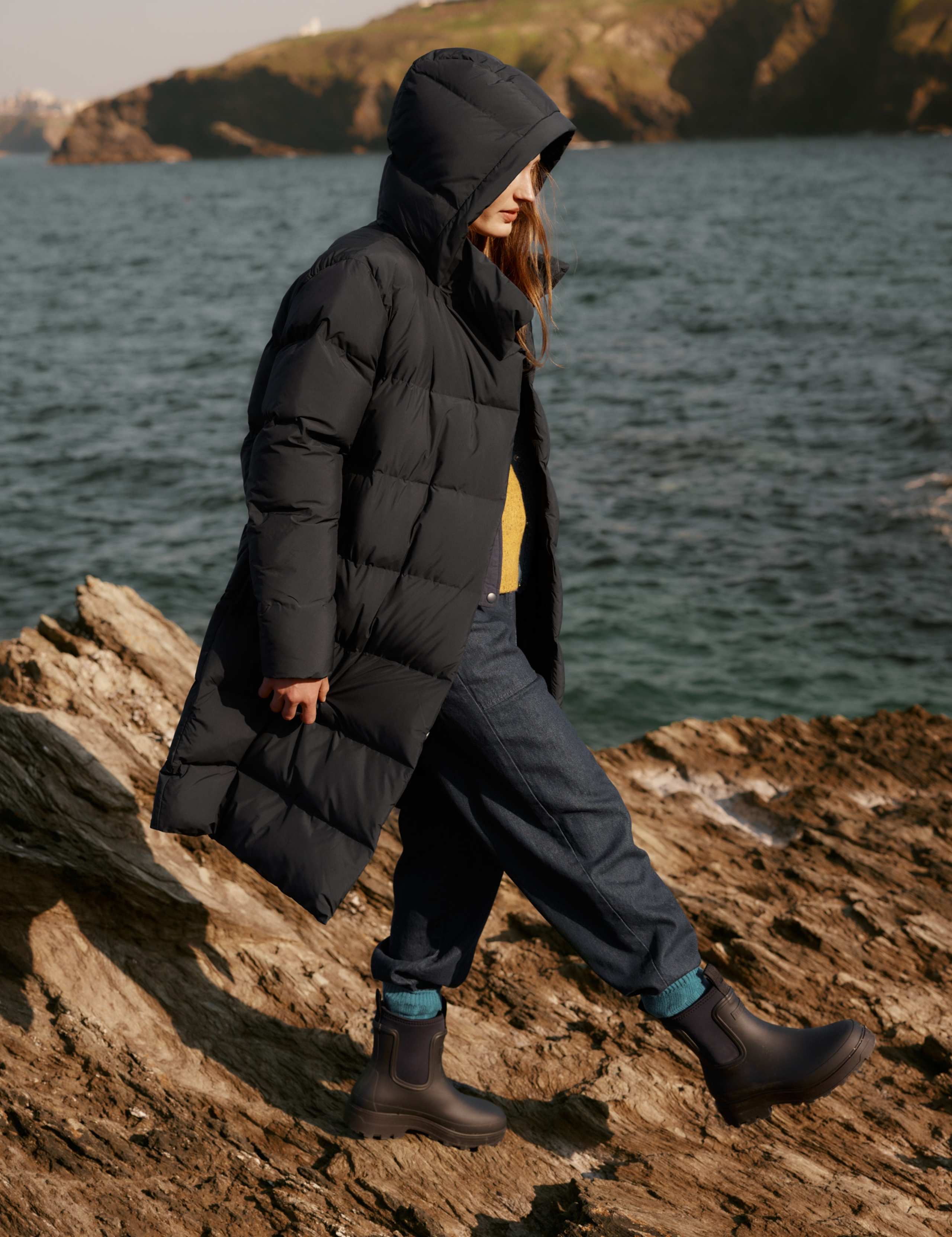 Waterproof Hooded Unlined Longline Puffer Coat