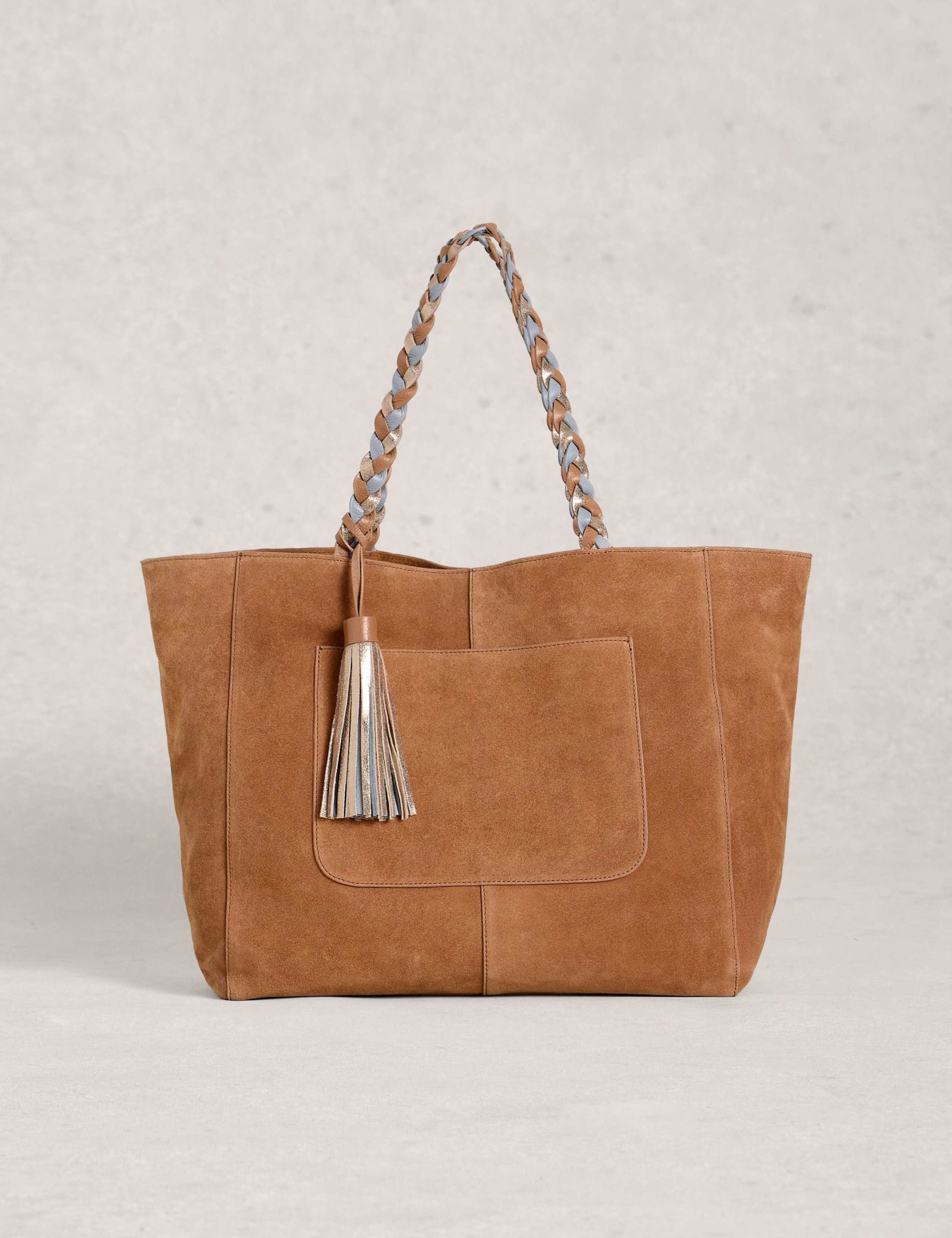 Leather Tassel Tote Bag