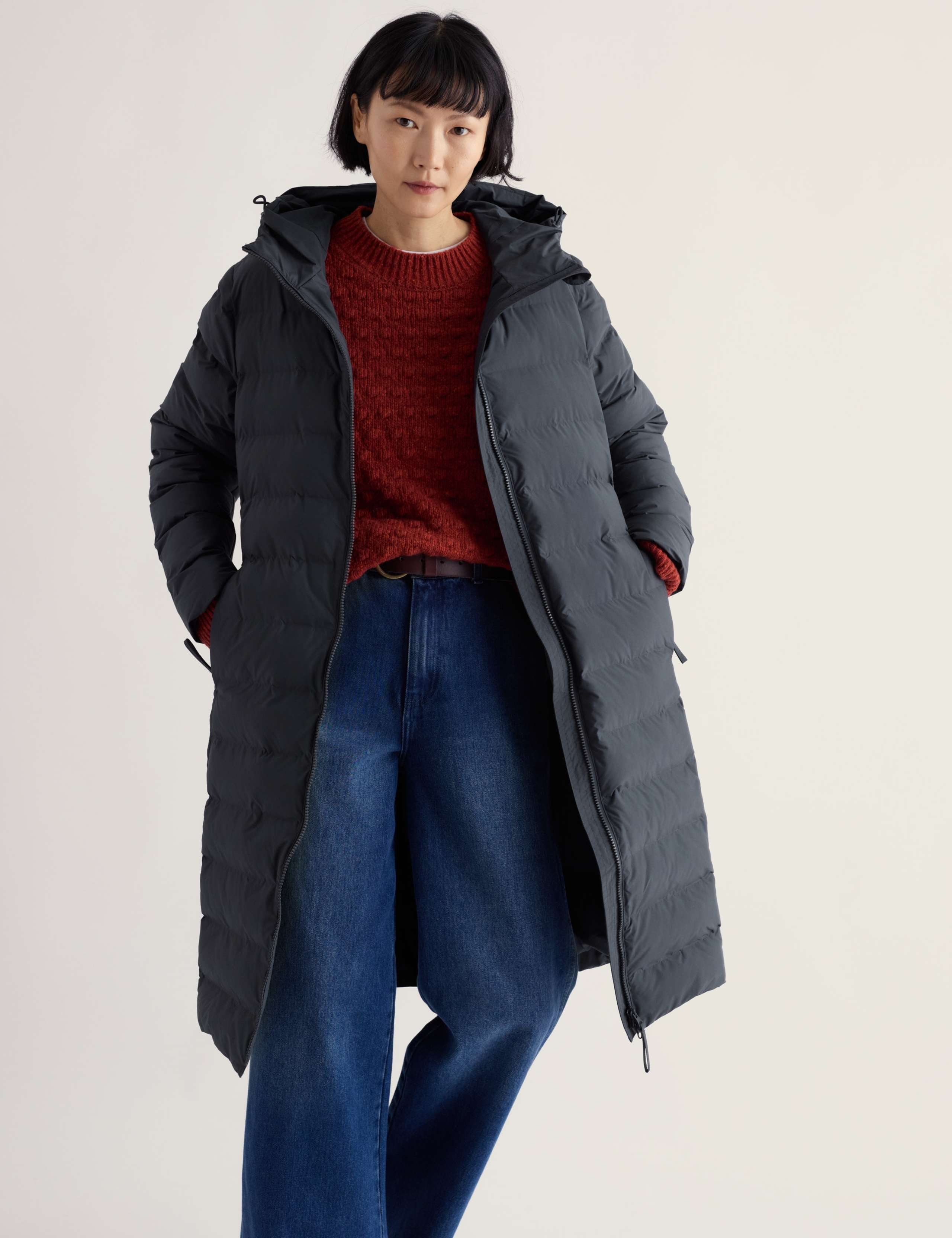 Waterproof Padded Hooded Longline Puffer Coat