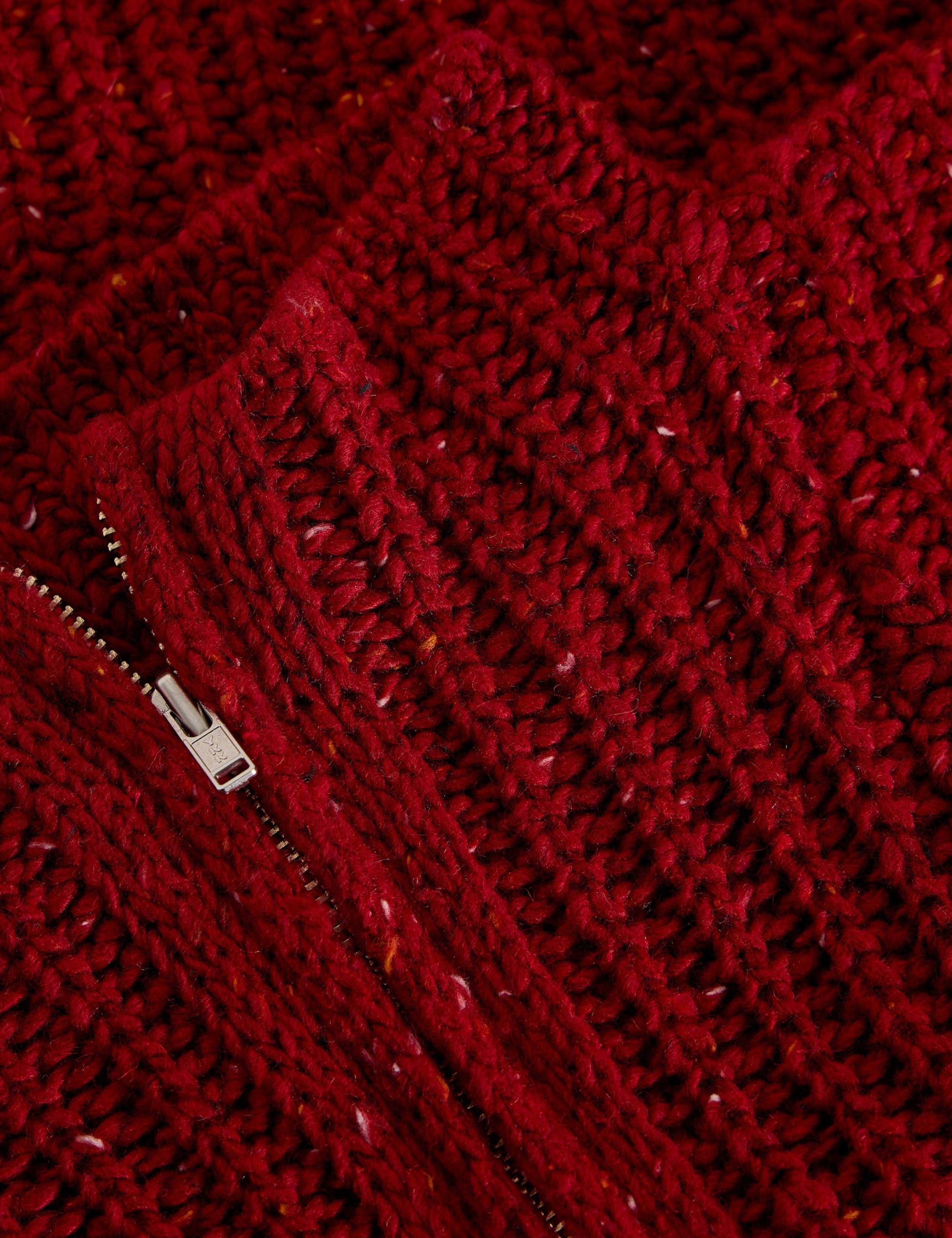 Funnel Neck Half Zip Knitted Poncho