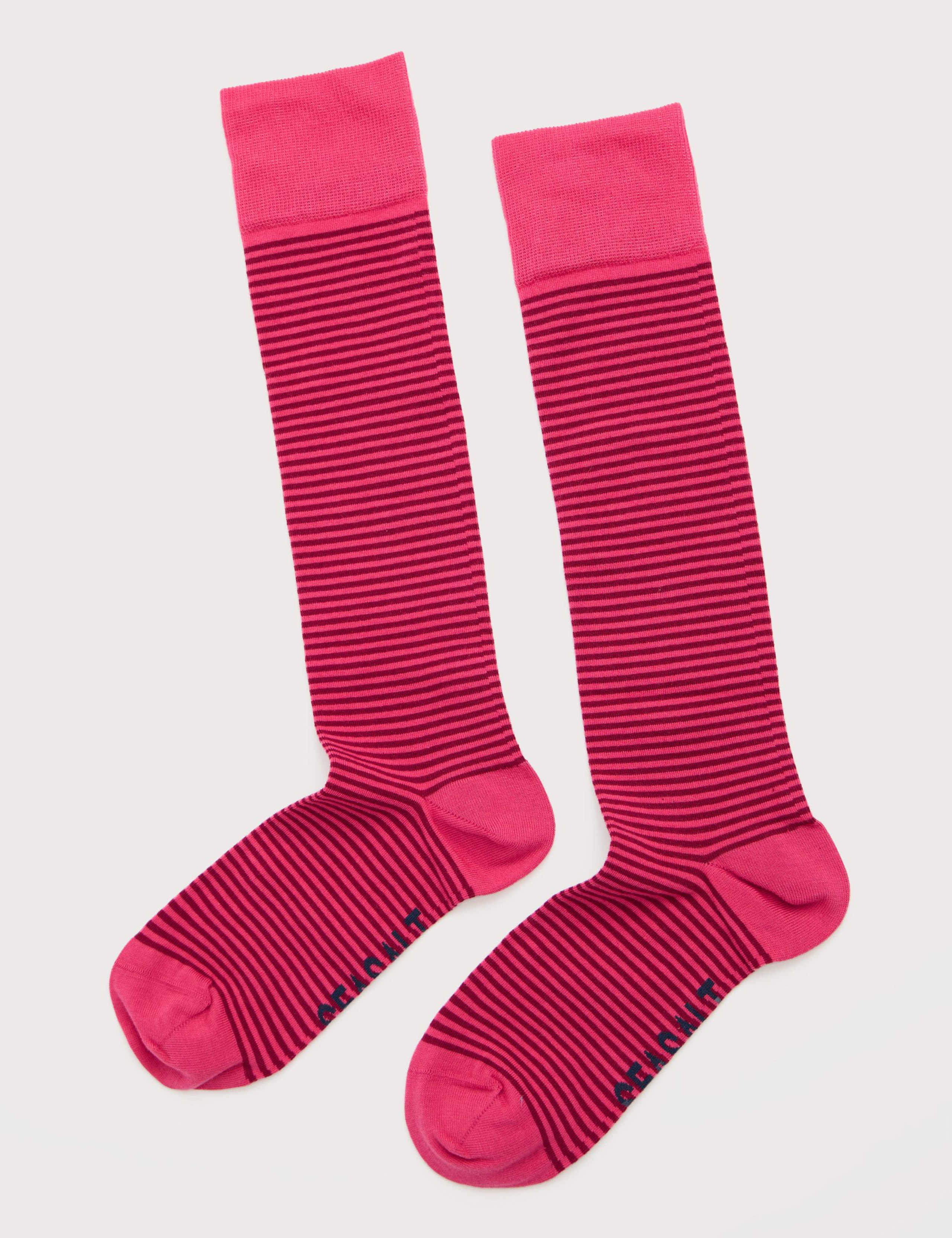 Cotton Rich Striped Knee High Socks