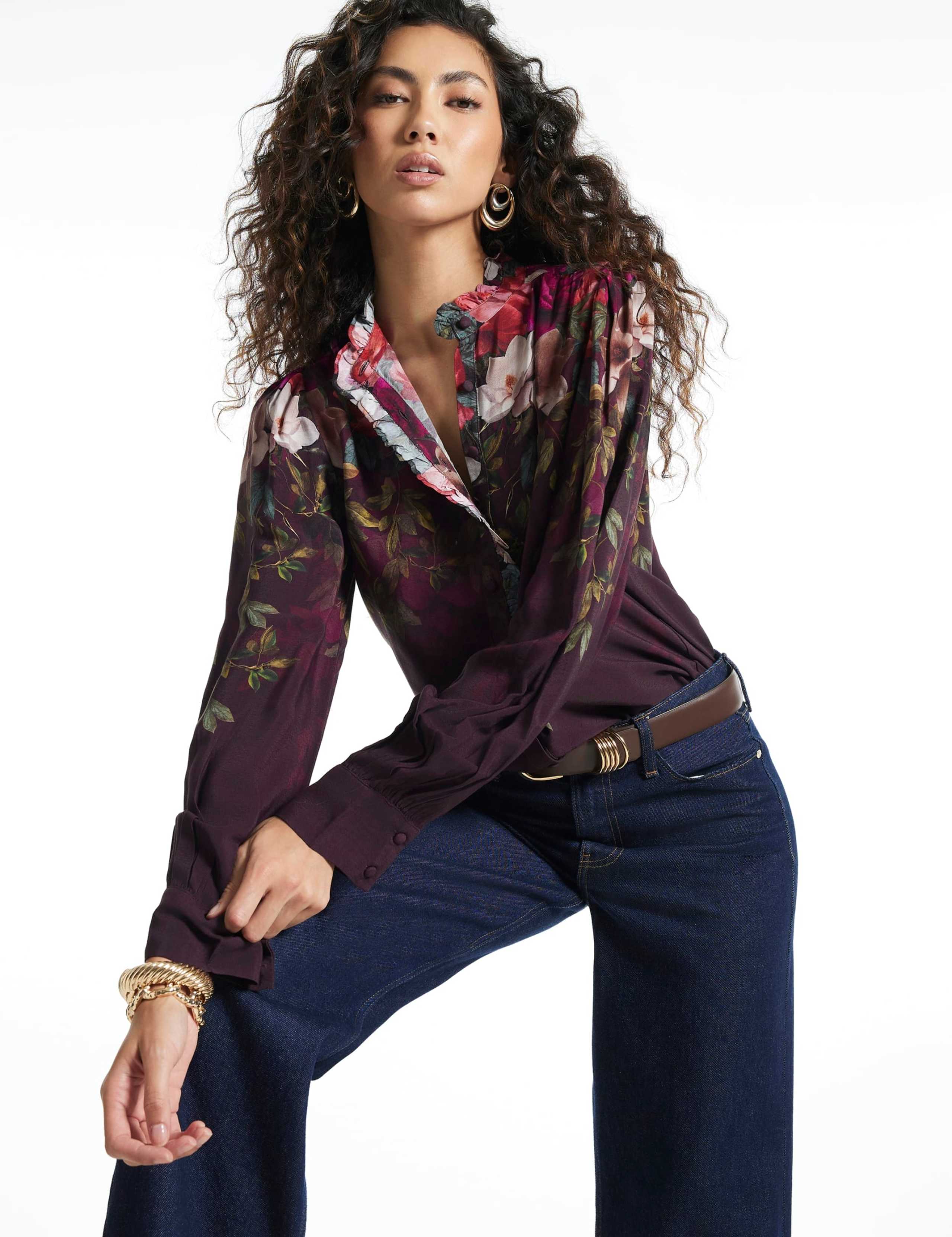 Floral High Neck Blouse