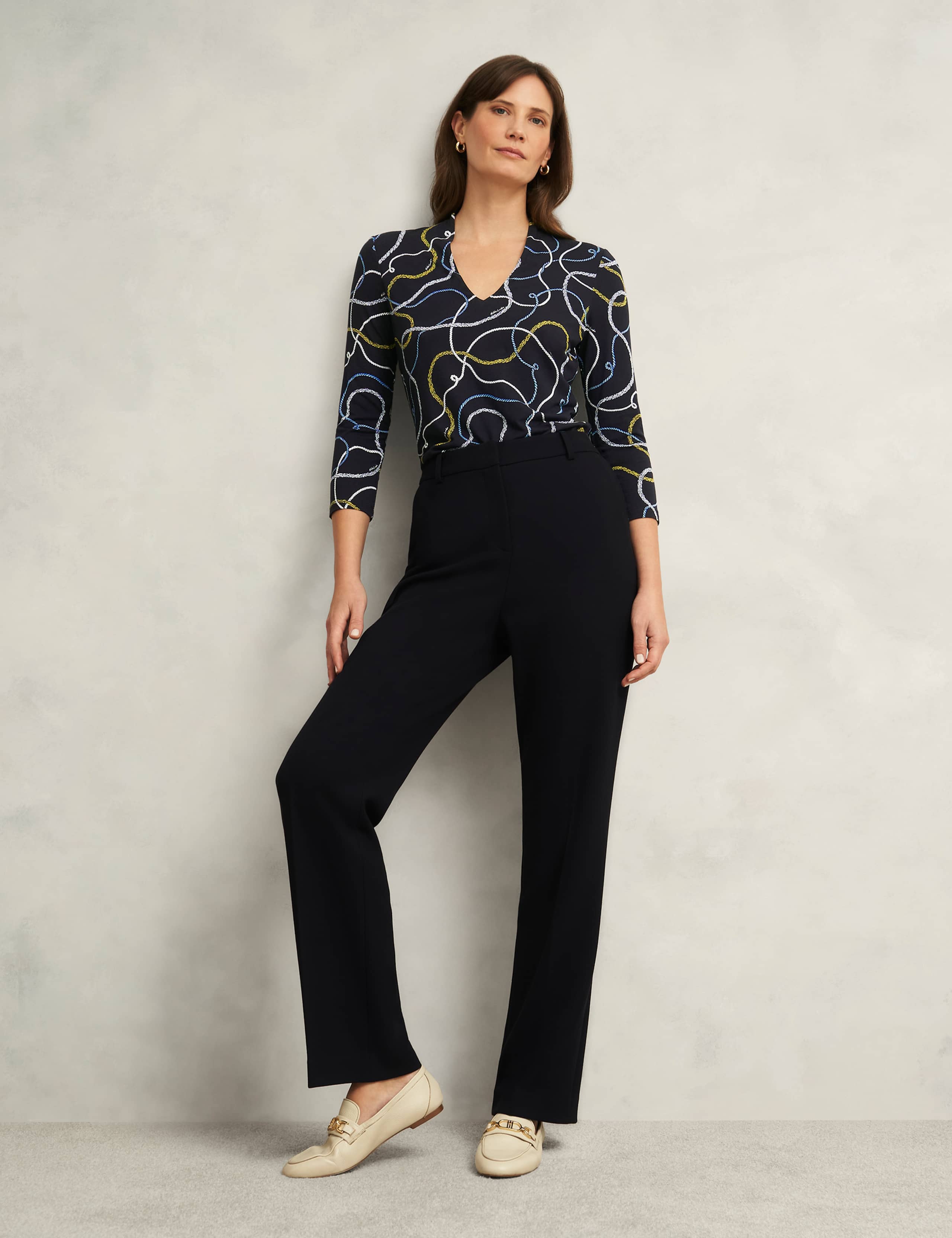 Printed V-Neck Top