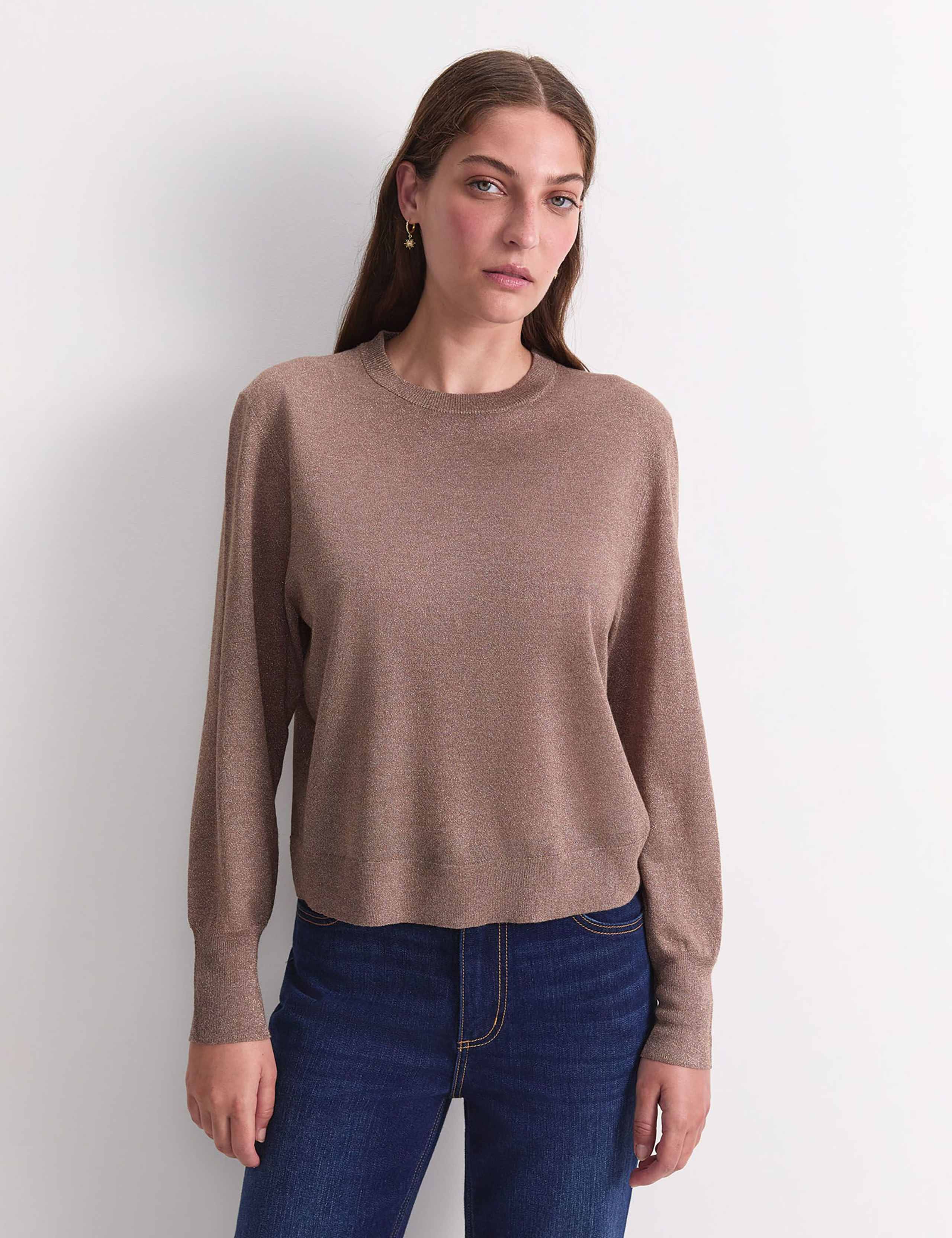 Sparkly Crew Neck Relaxed Jumper