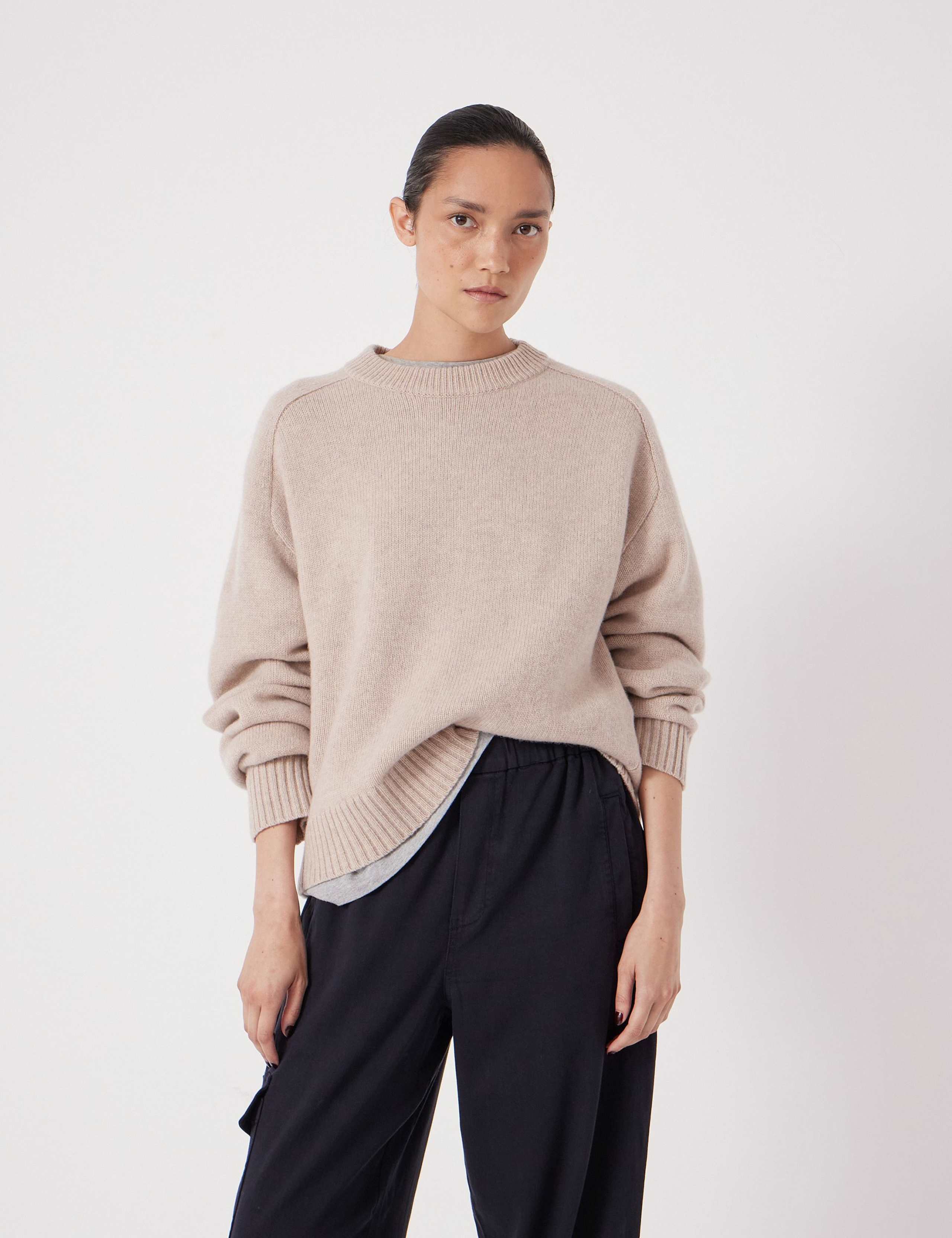Pure Merino Wool Crew Neck Relaxed Jumper