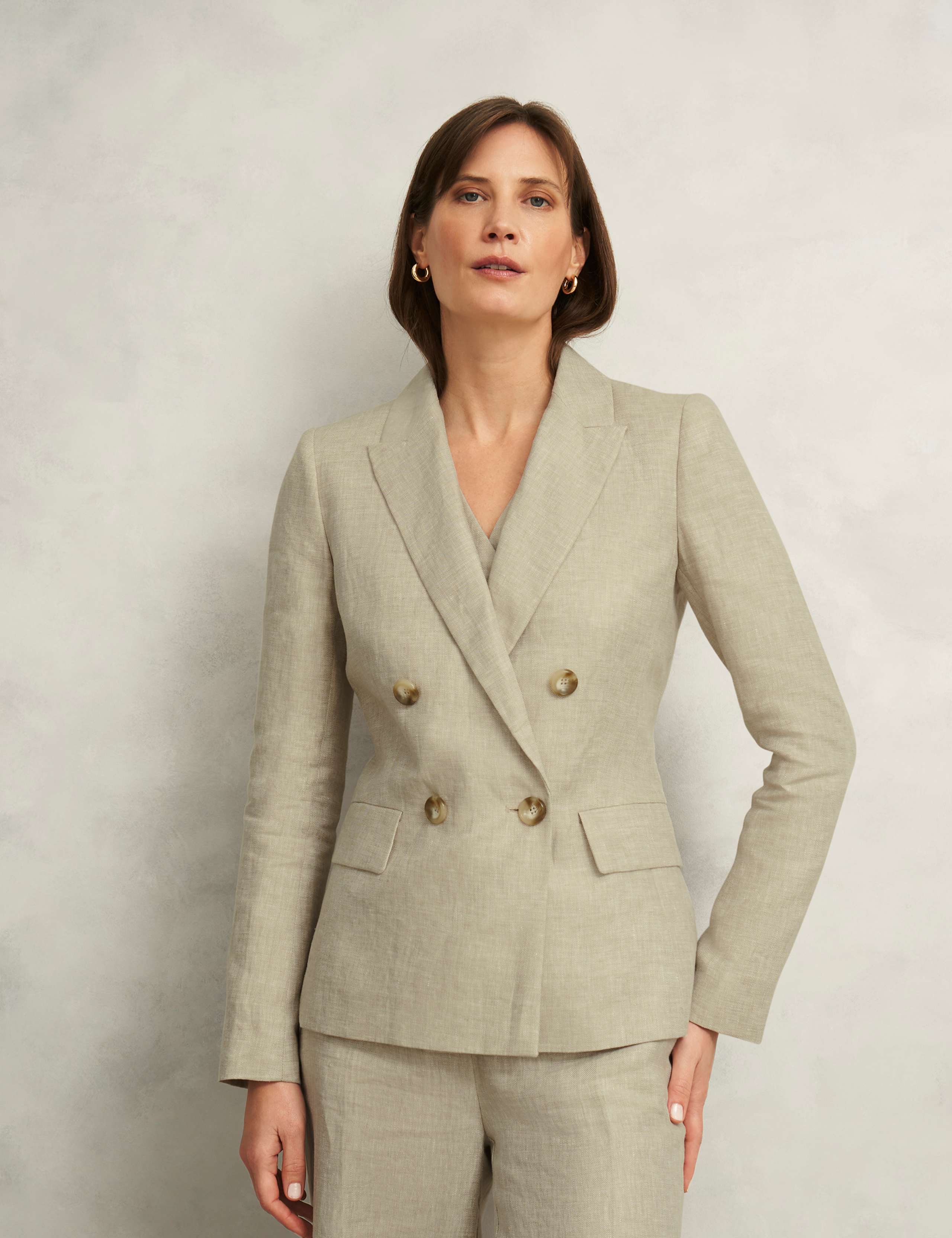 Pure Linen Single Breasted Blazer