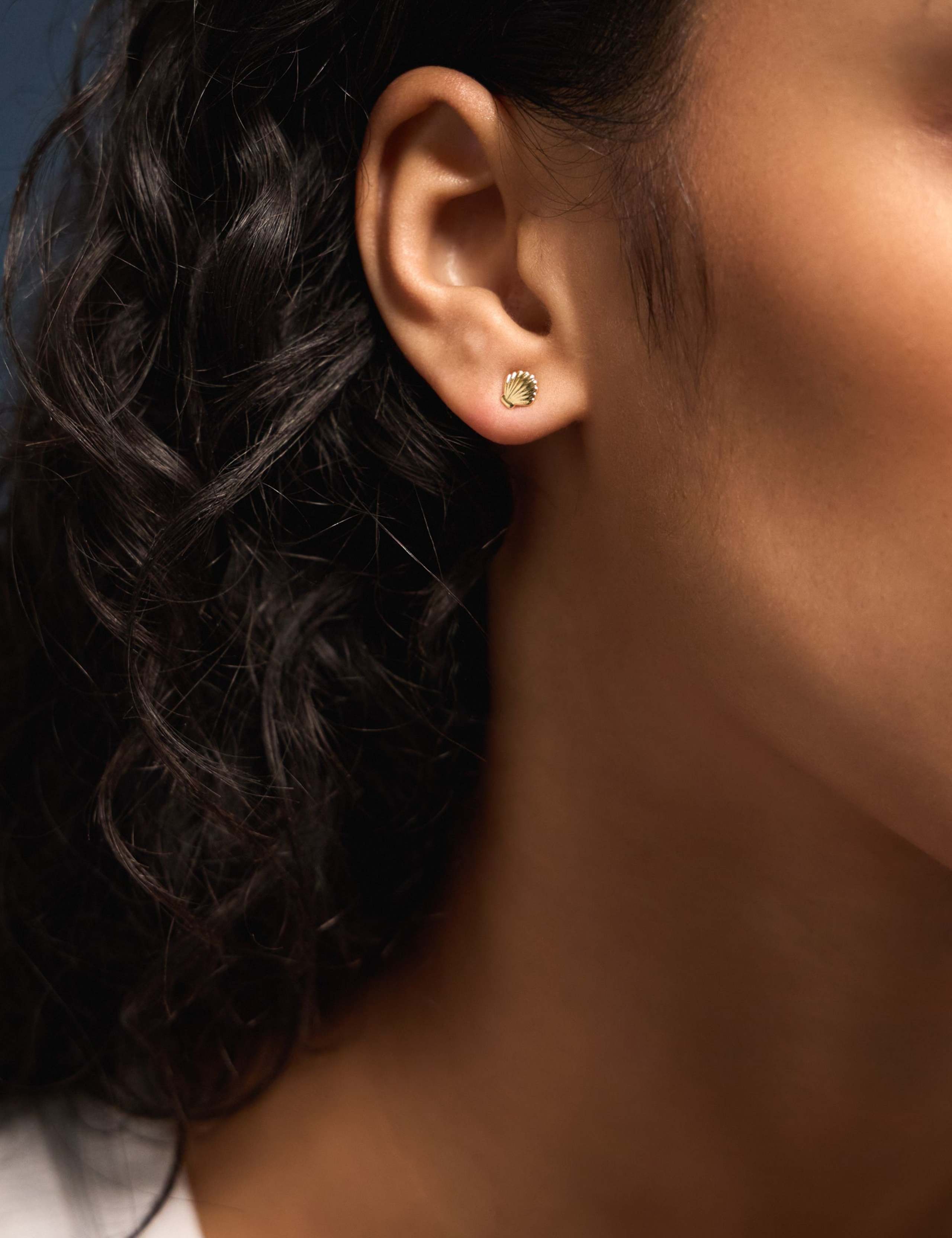 4 Pack 14 Carat Gold Plated Earrings Set