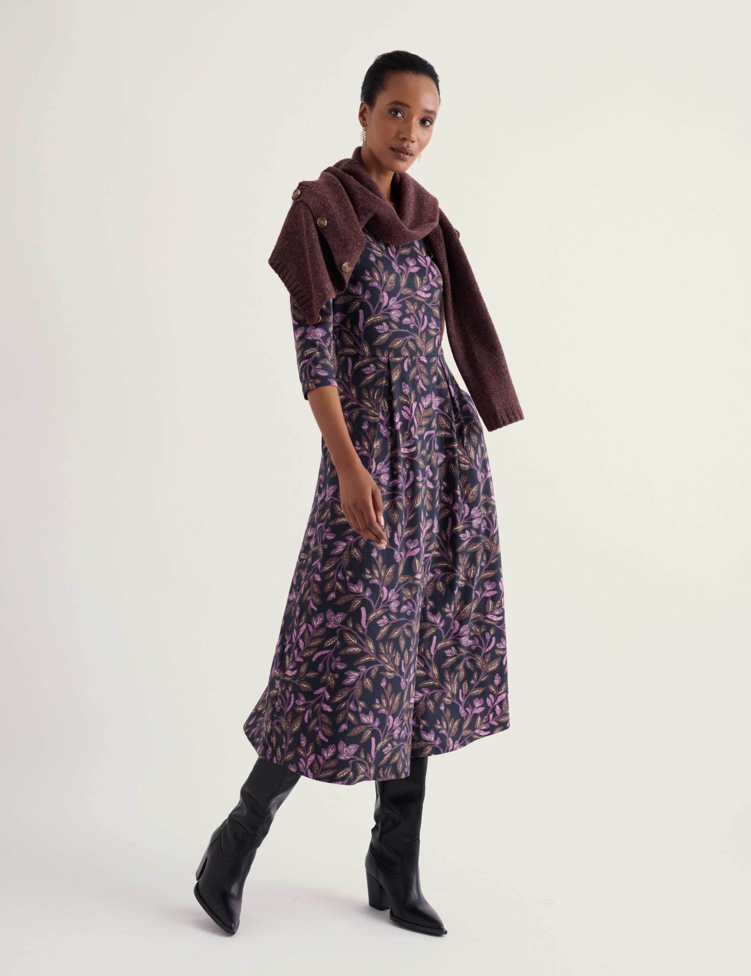 Cotton Rich Floral Midi Dress