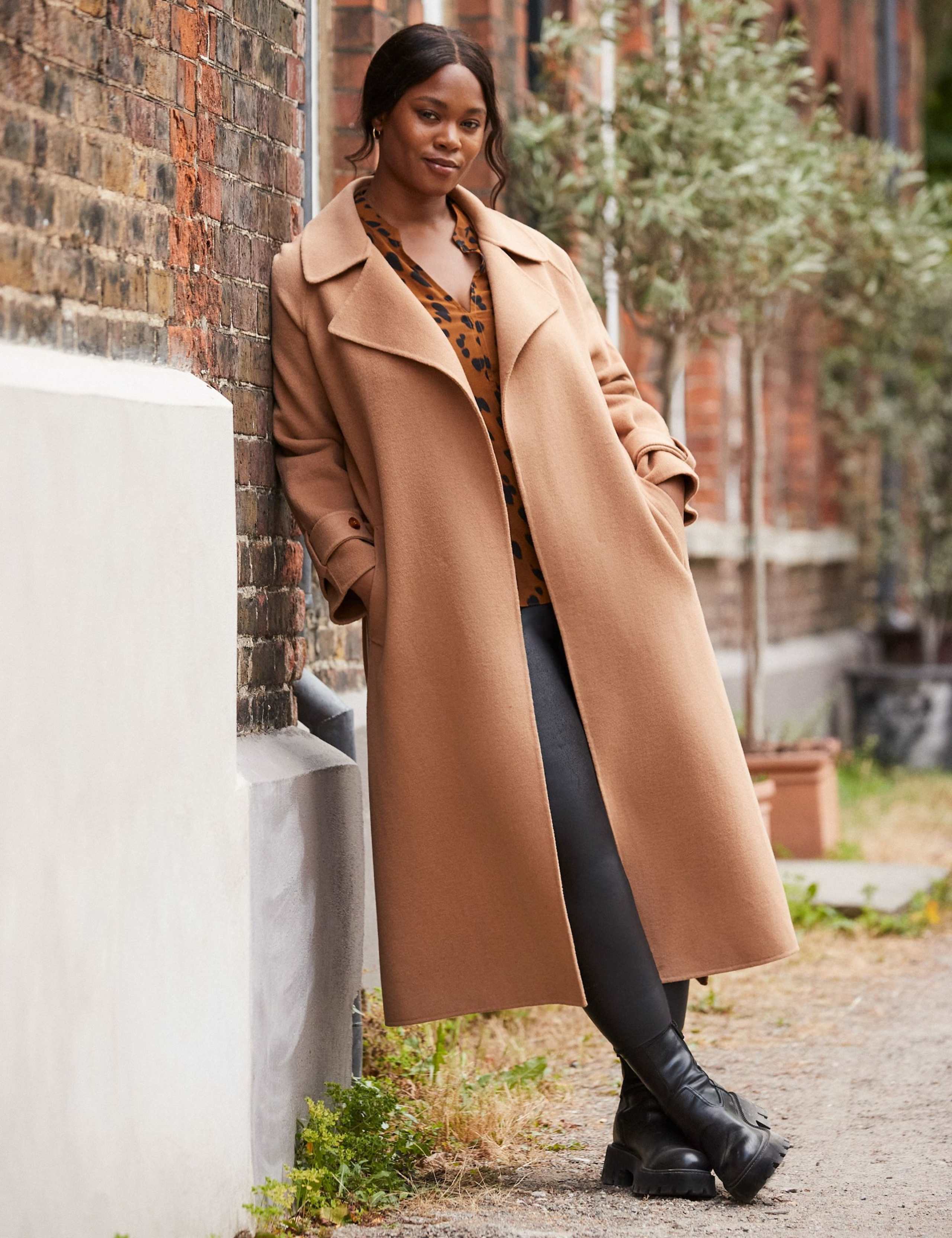 Wool Blend Belted Coat