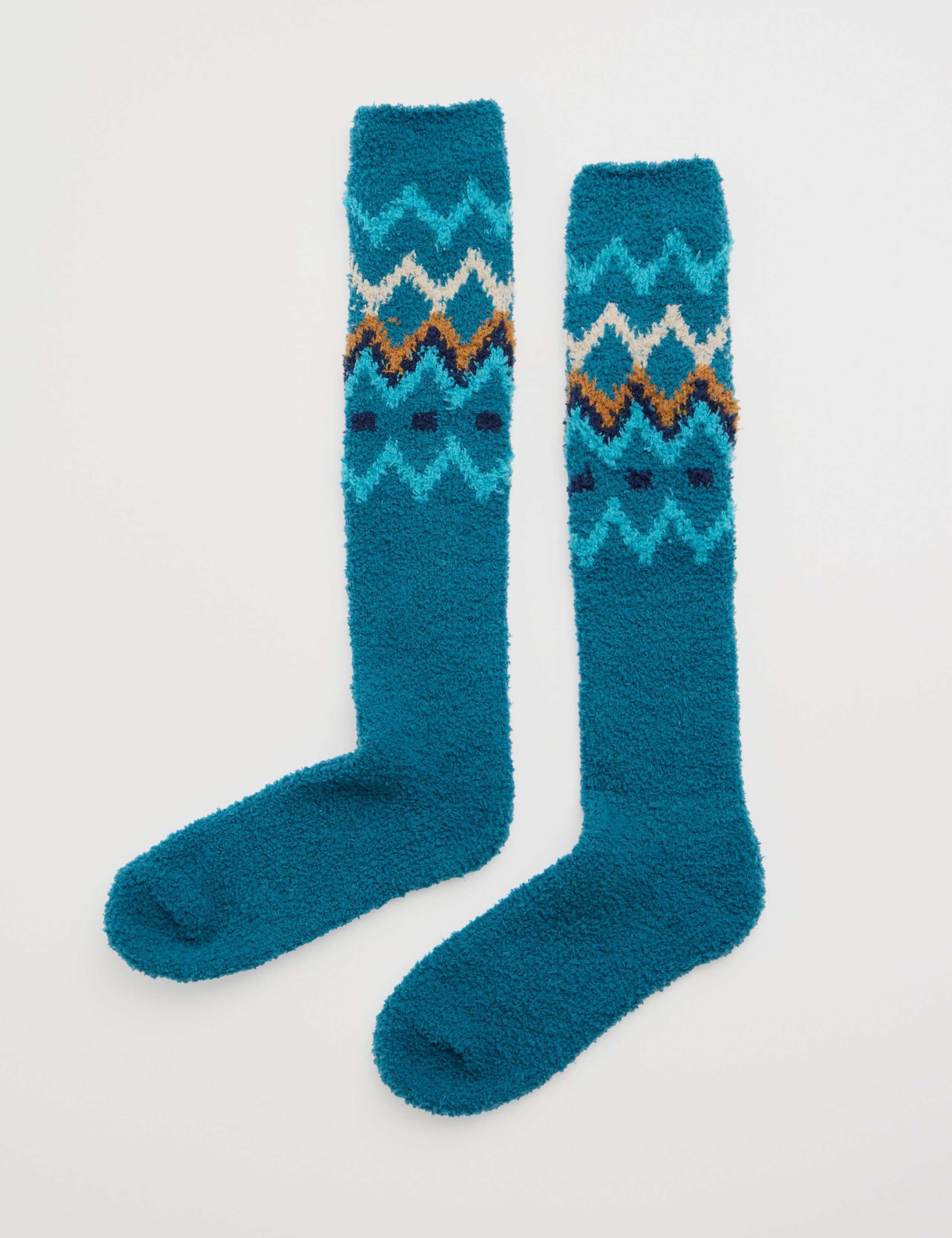 Patterned Knee High Fluffy Socks